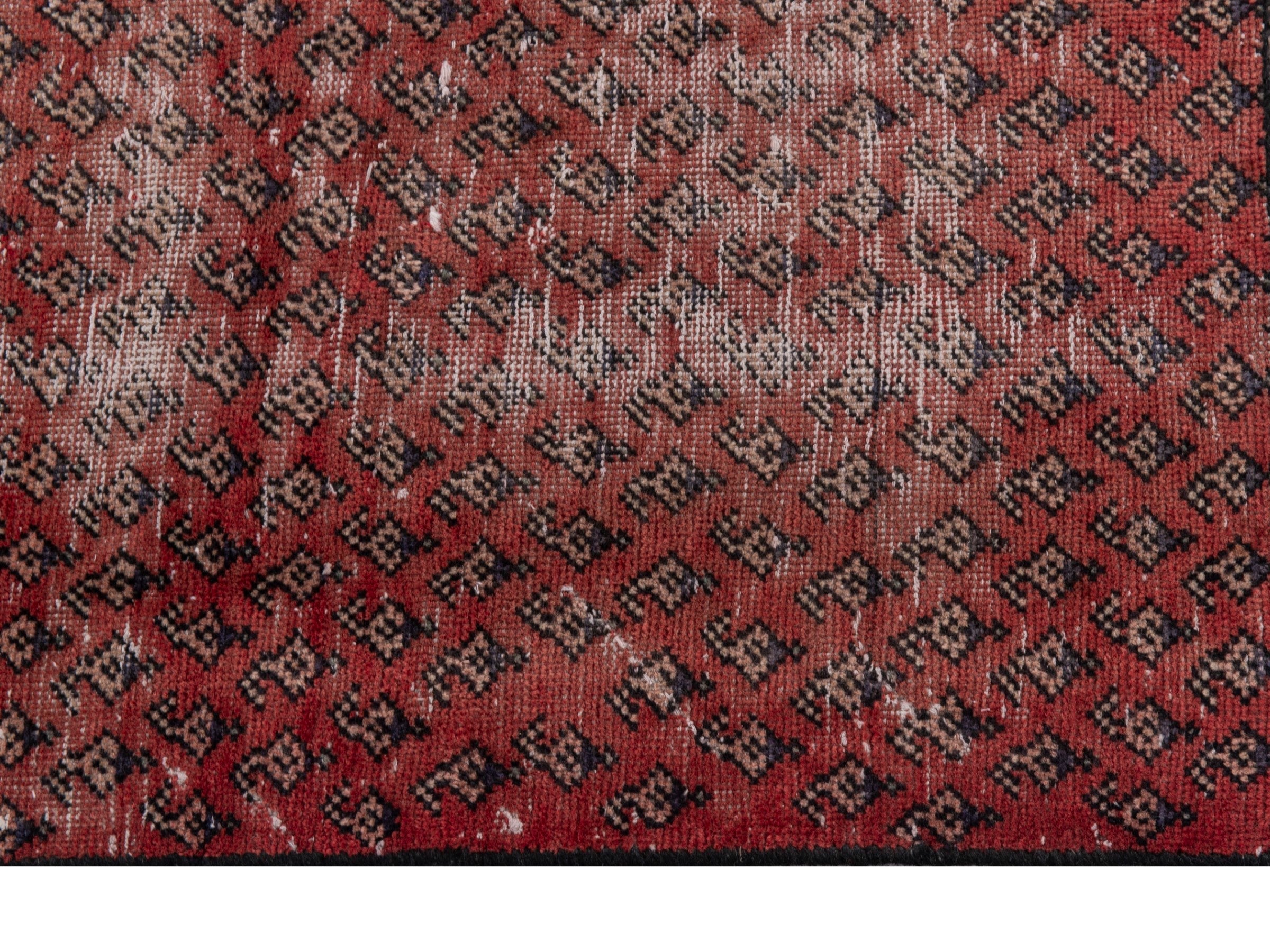 Persian Arak accent rug in burgundy and faded red, view 5 of 16