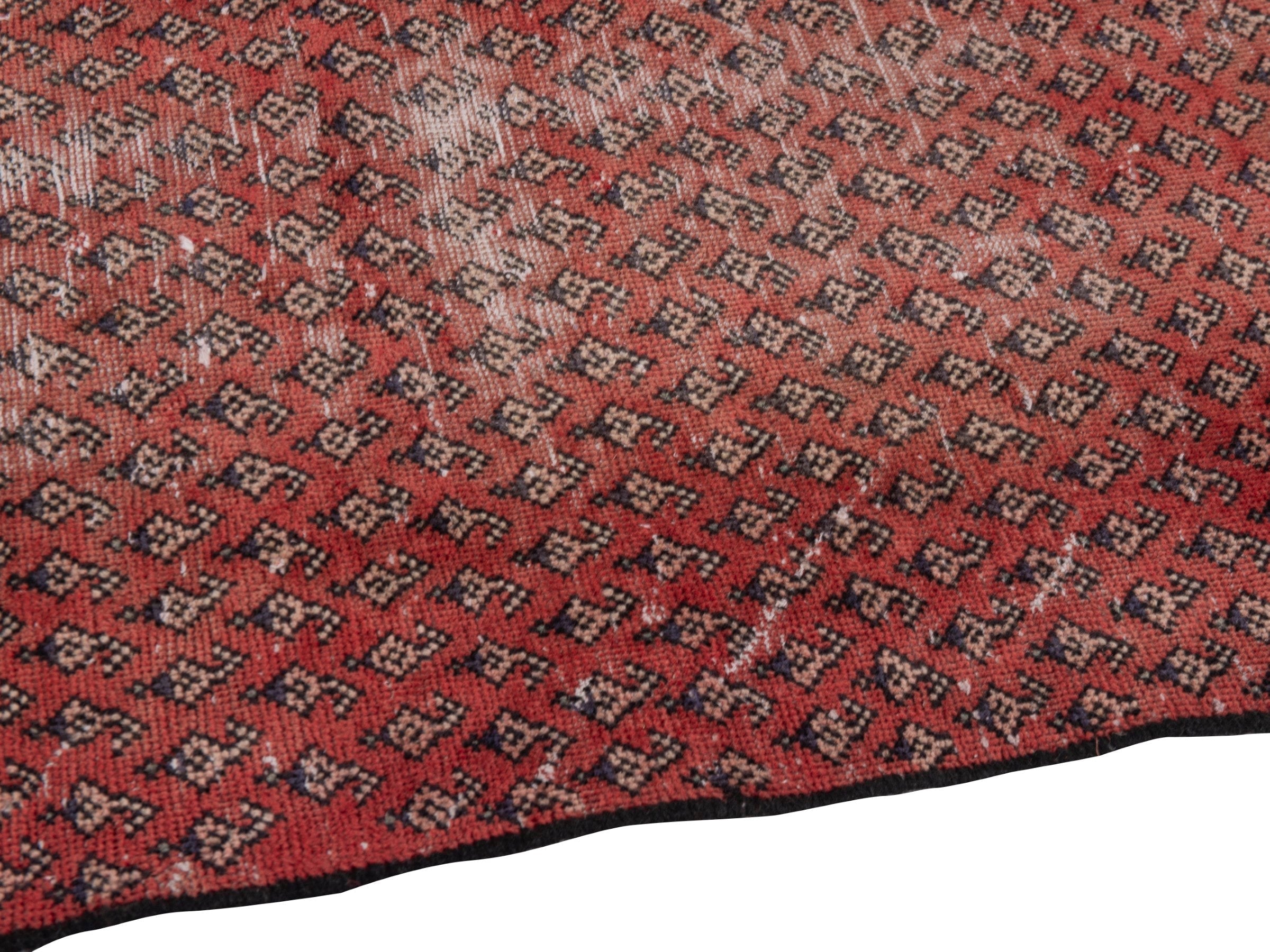 Persian Arak accent rug in burgundy and faded red, view 8 of 16