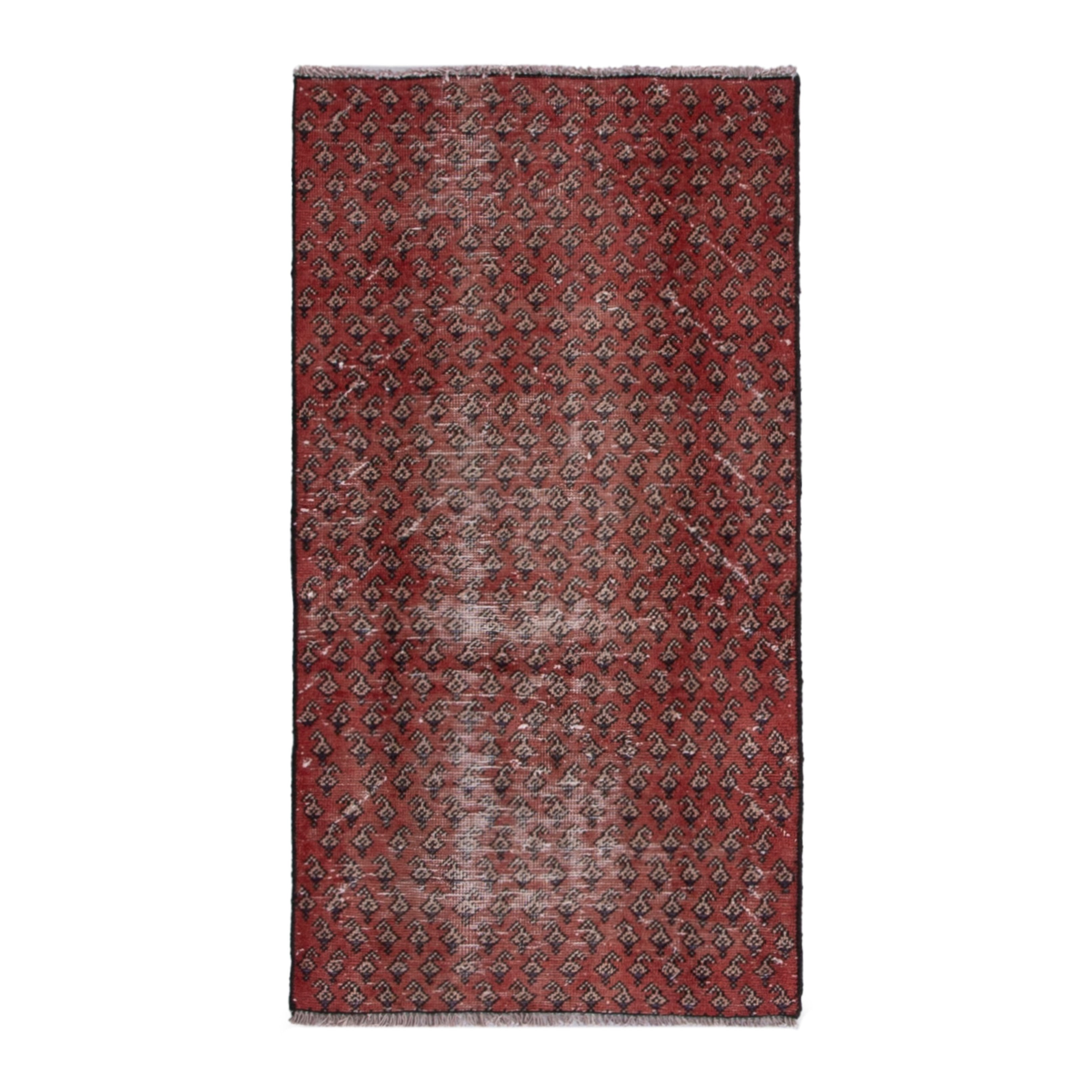Persian Arak accent rug in burgundy and faded red, 2'3" x 4'1"