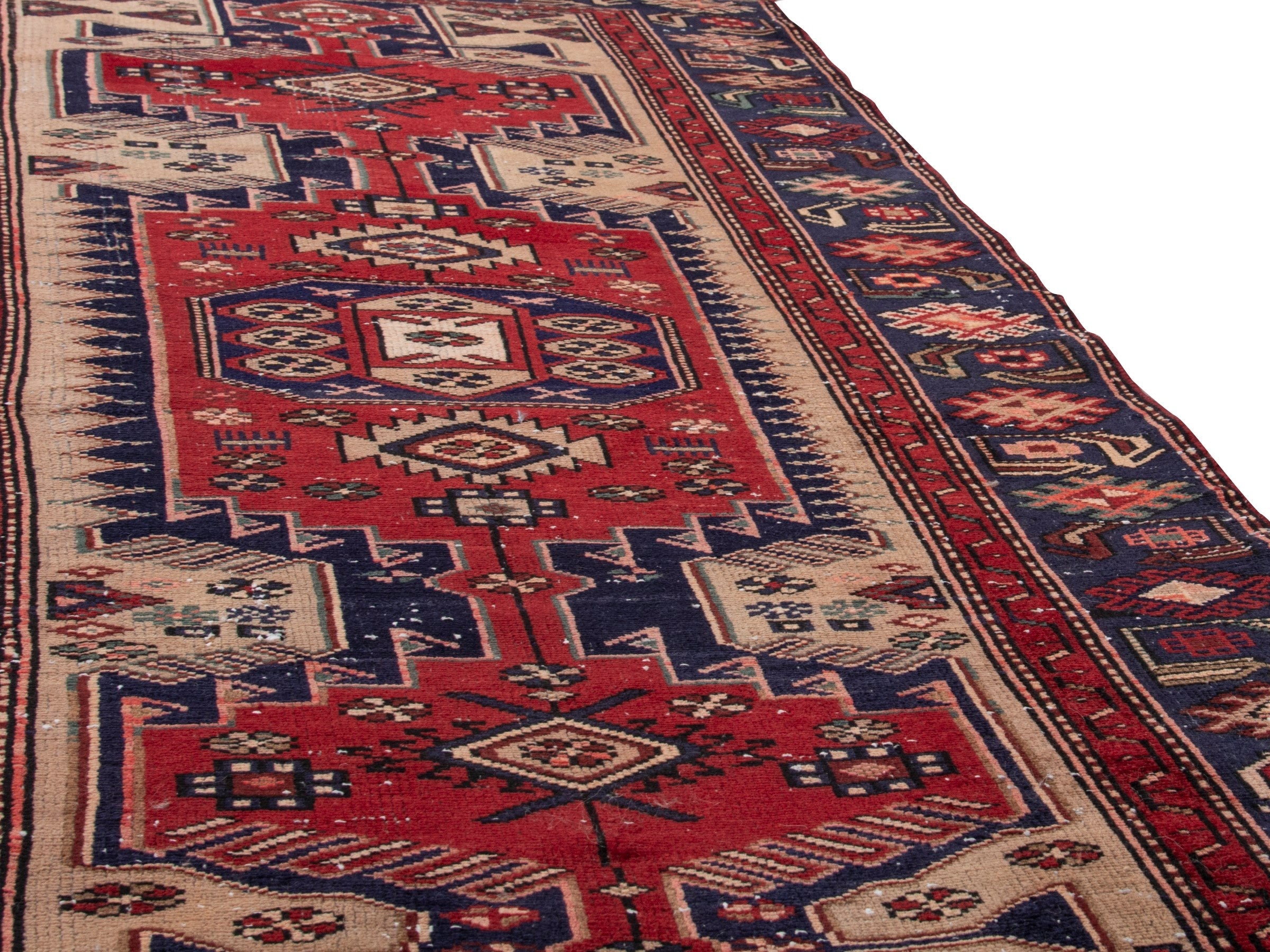 Persian Zanjan area rug in deep red and burgundy, view 9 of 18