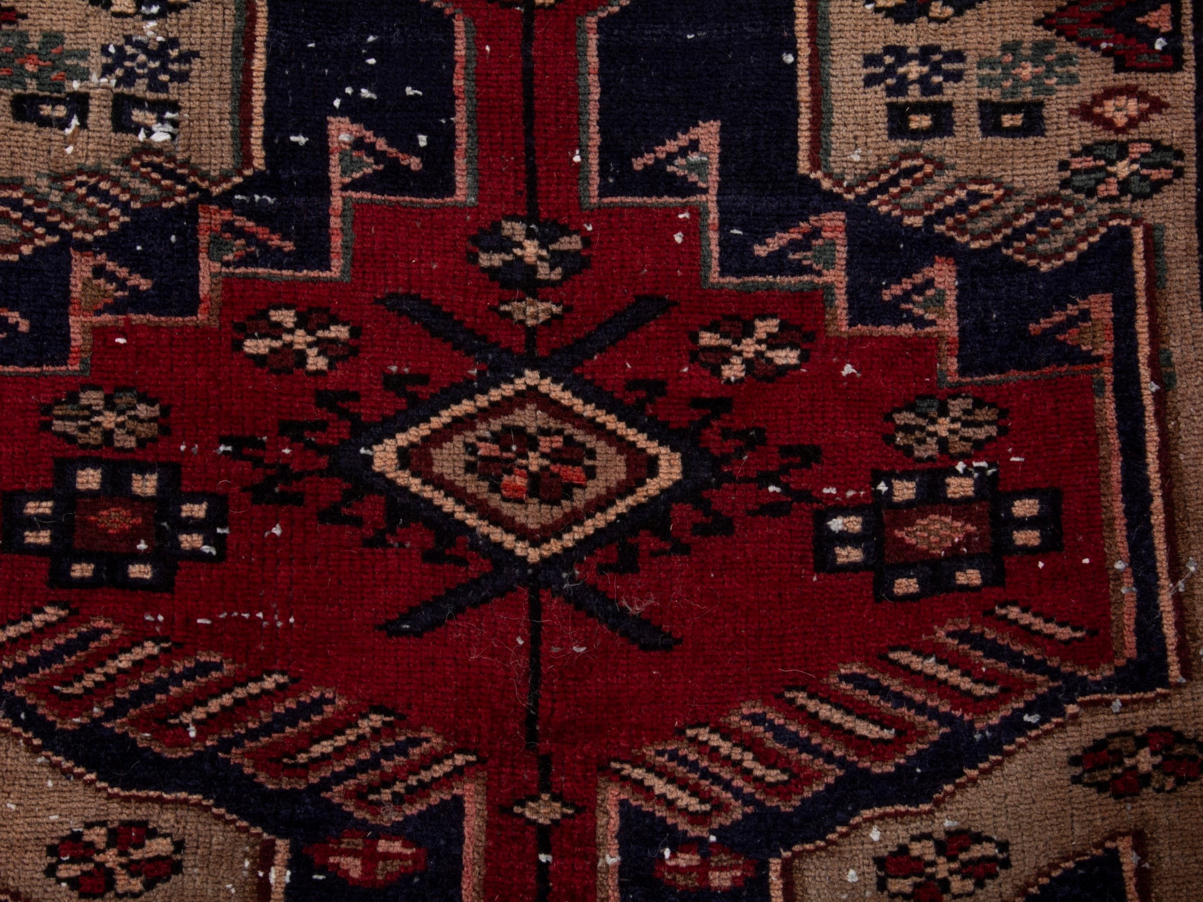 Persian Zanjan area rug in deep red and burgundy, view 12 of 18