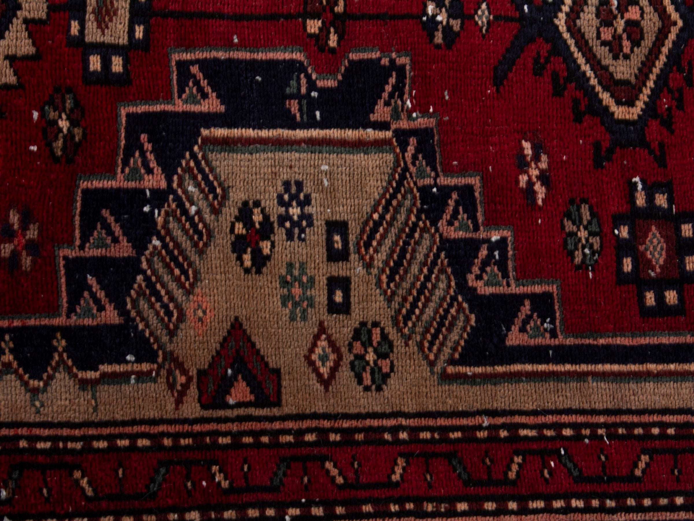 Persian Zanjan area rug in deep red and burgundy, view 13 of 18