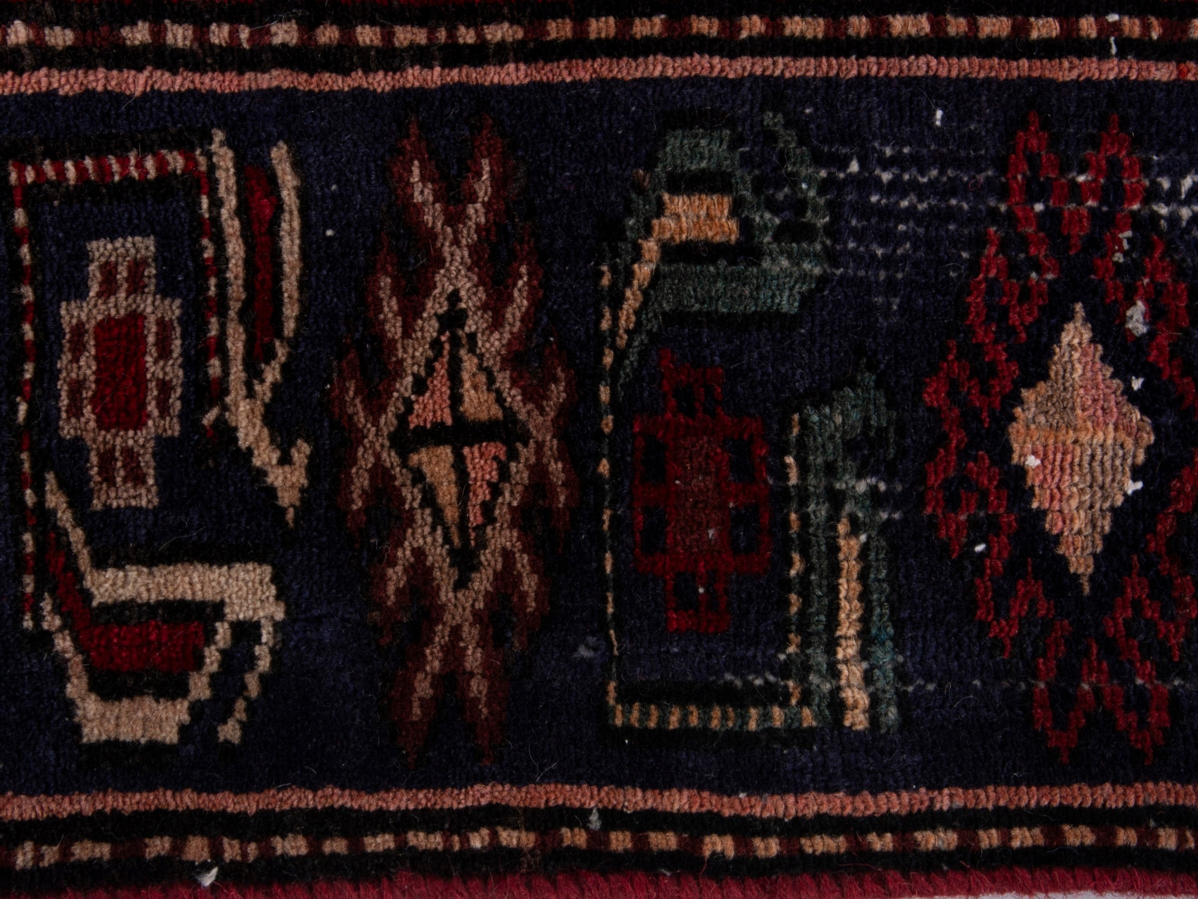 Persian Zanjan area rug in deep red and burgundy, view 14 of 18