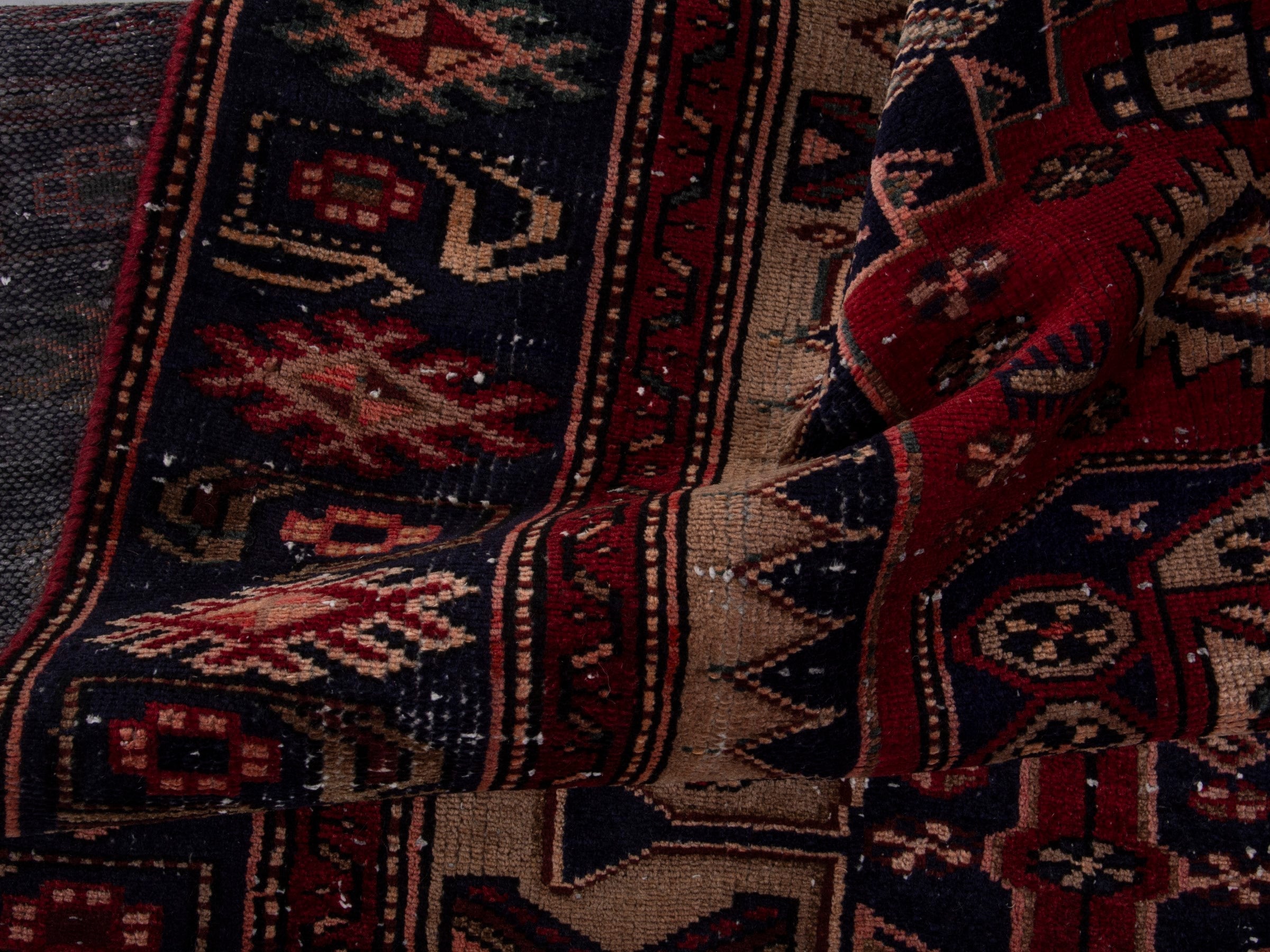 Persian Zanjan area rug in deep red and burgundy, view 15 of 18
