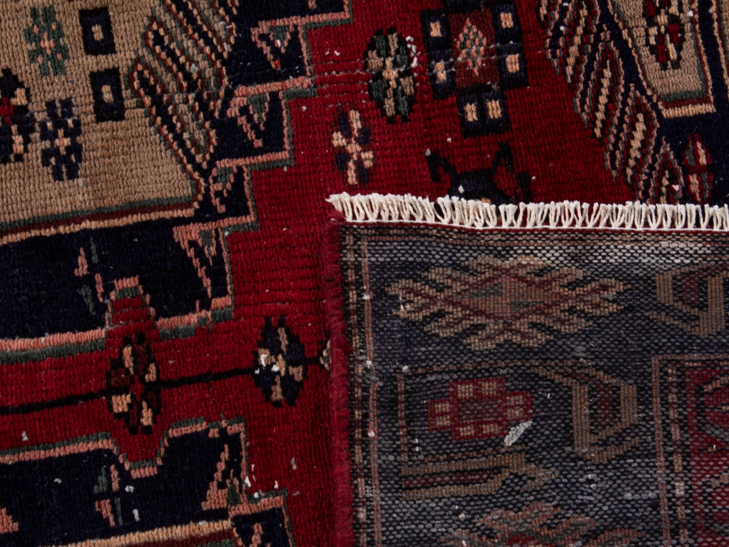 Persian Zanjan area rug in deep red and burgundy, view 18 of 18