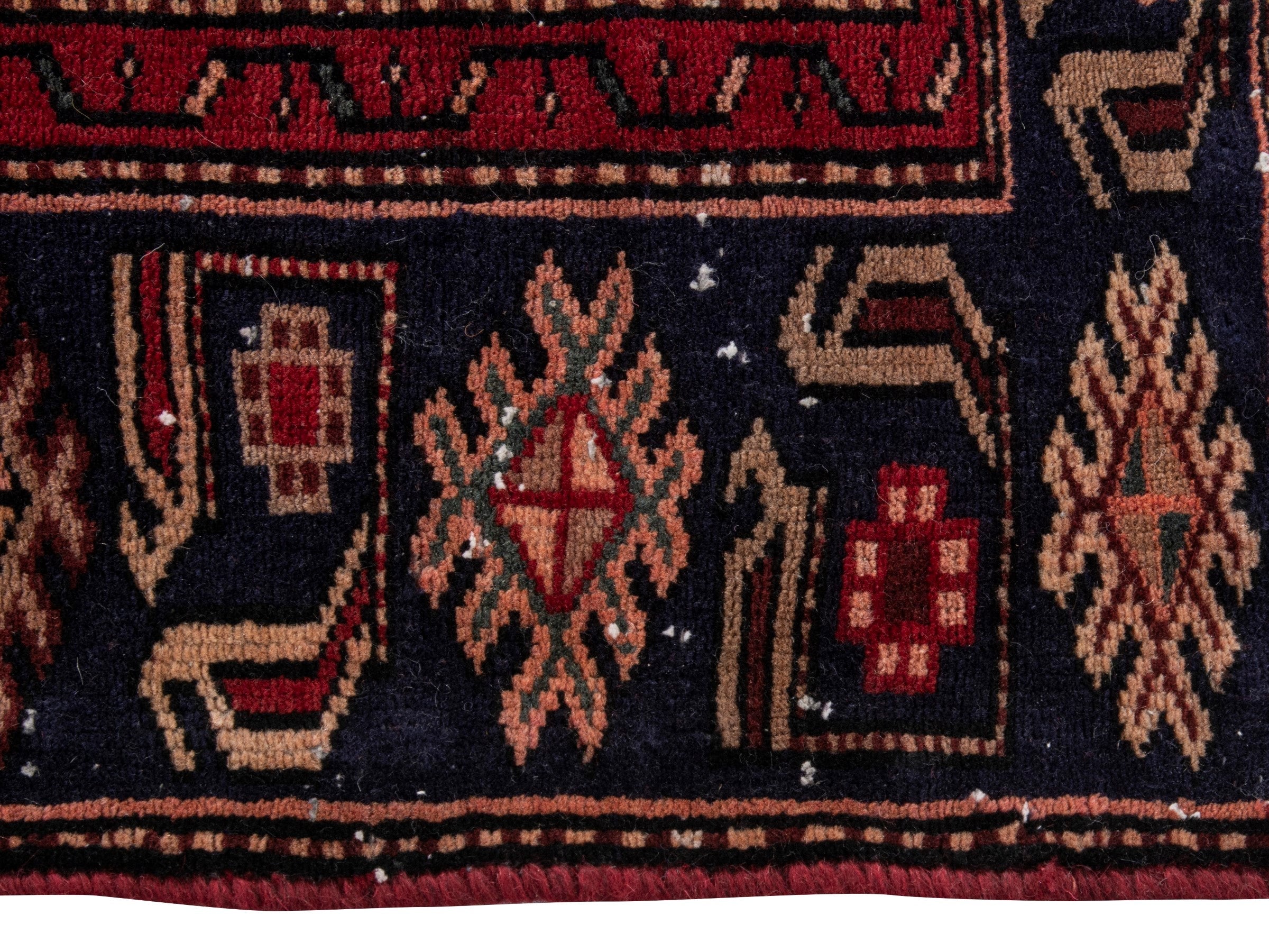 Persian Zanjan area rug in deep red and burgundy, view 5 of 18