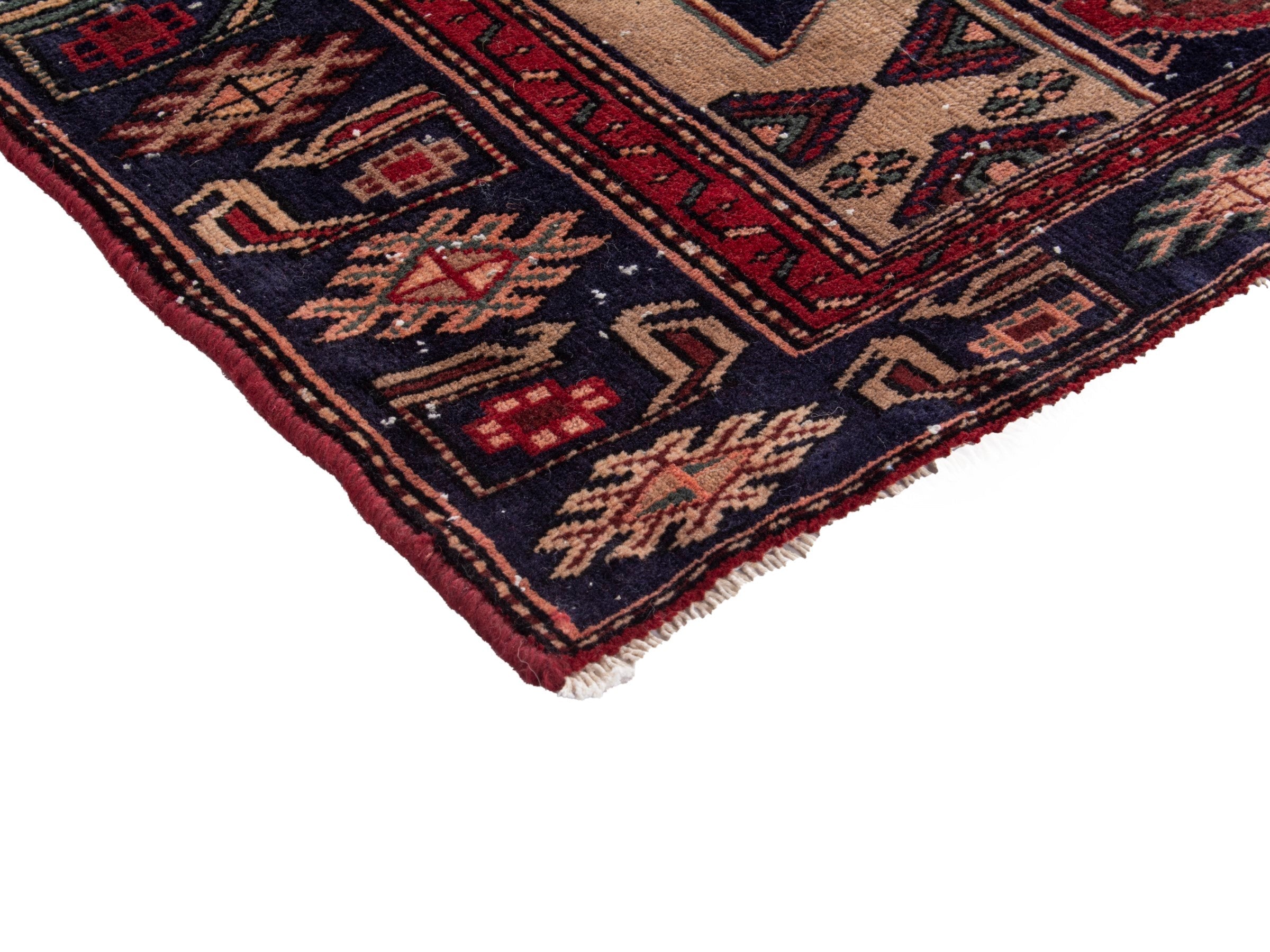 Persian Zanjan area rug in deep red and burgundy, view 6 of 18