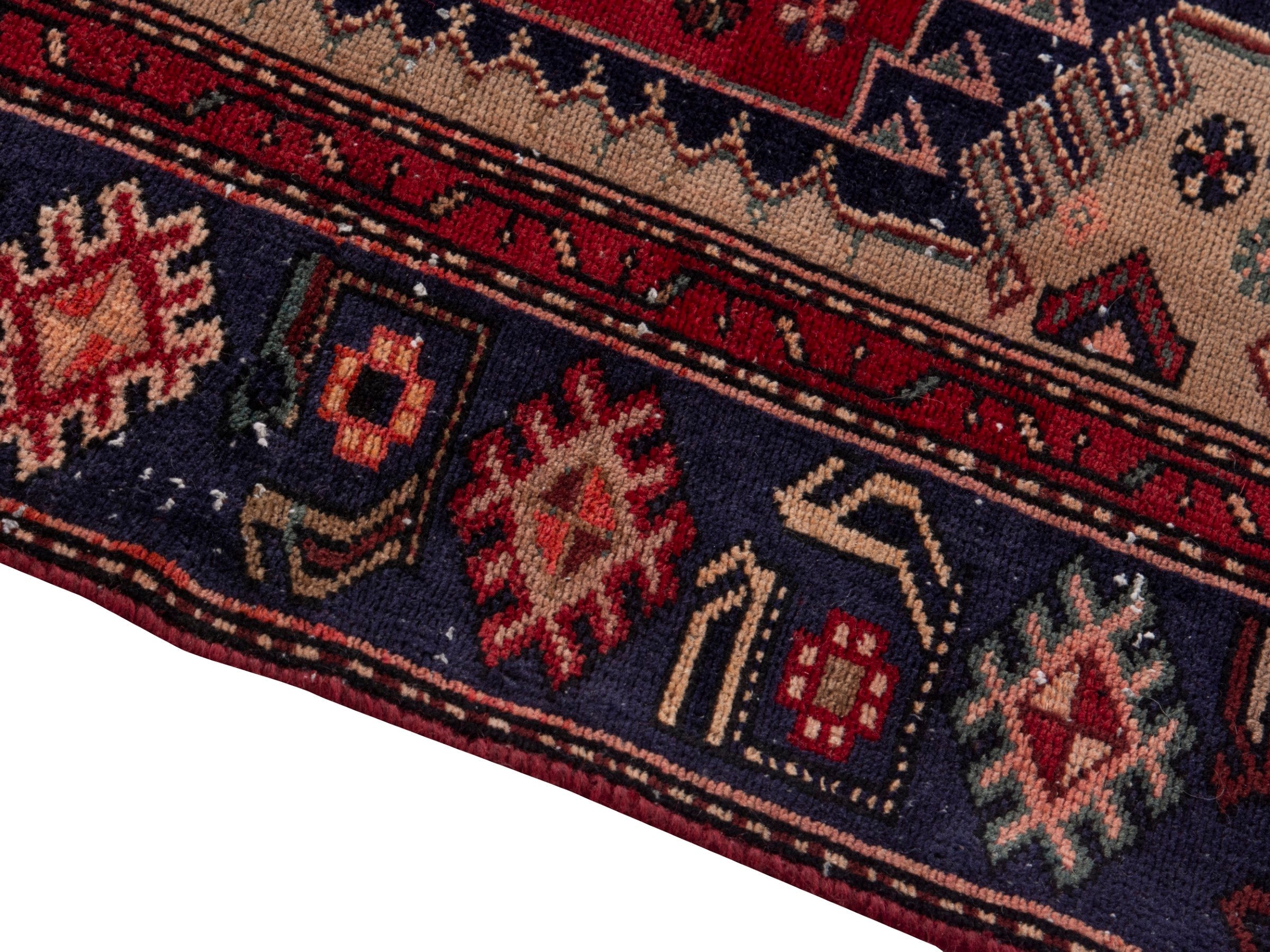 Persian Zanjan area rug in deep red and burgundy, view 8 of 18