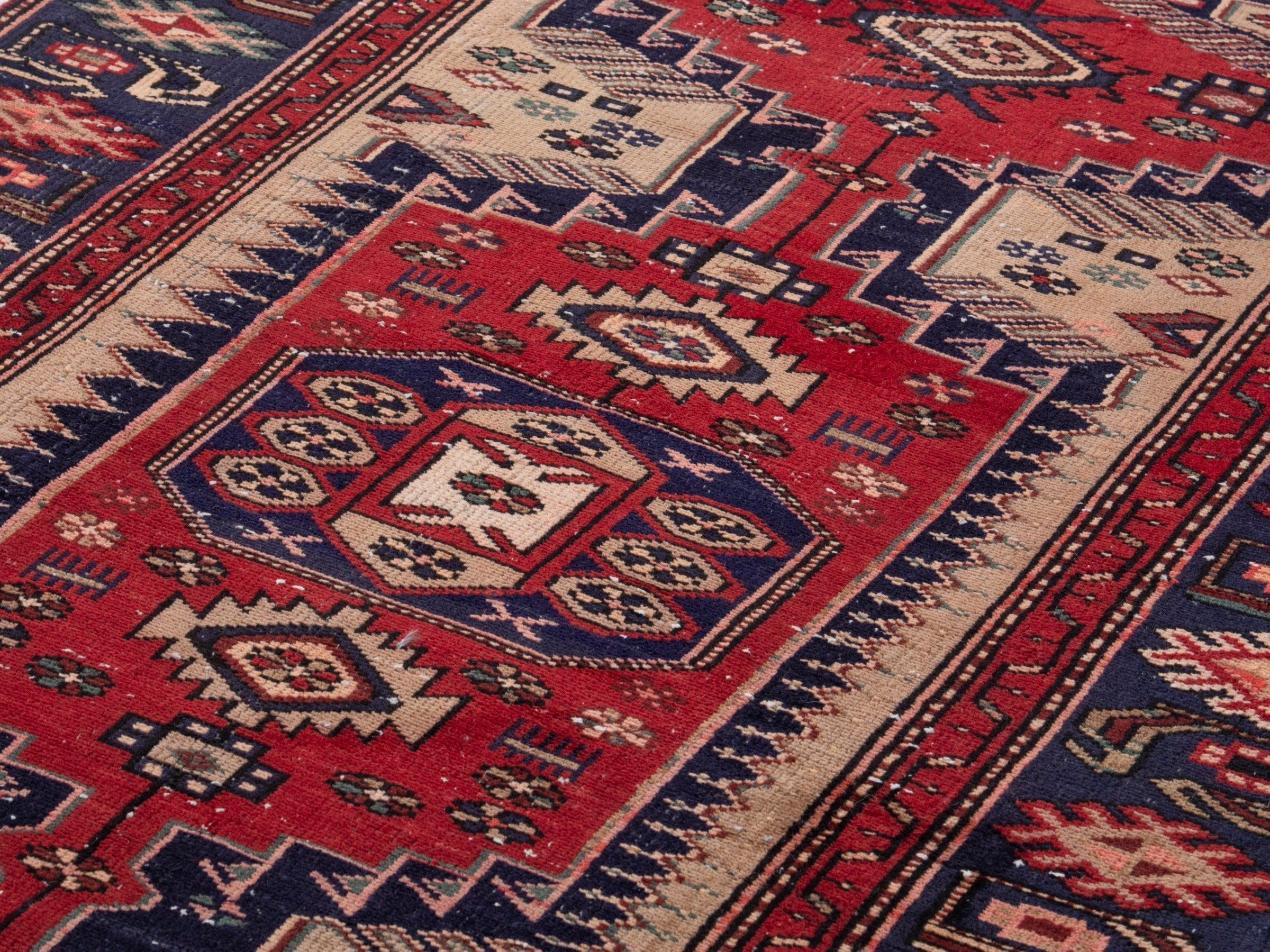 Persian Zanjan area rug in deep red and burgundy, view 10 of 18