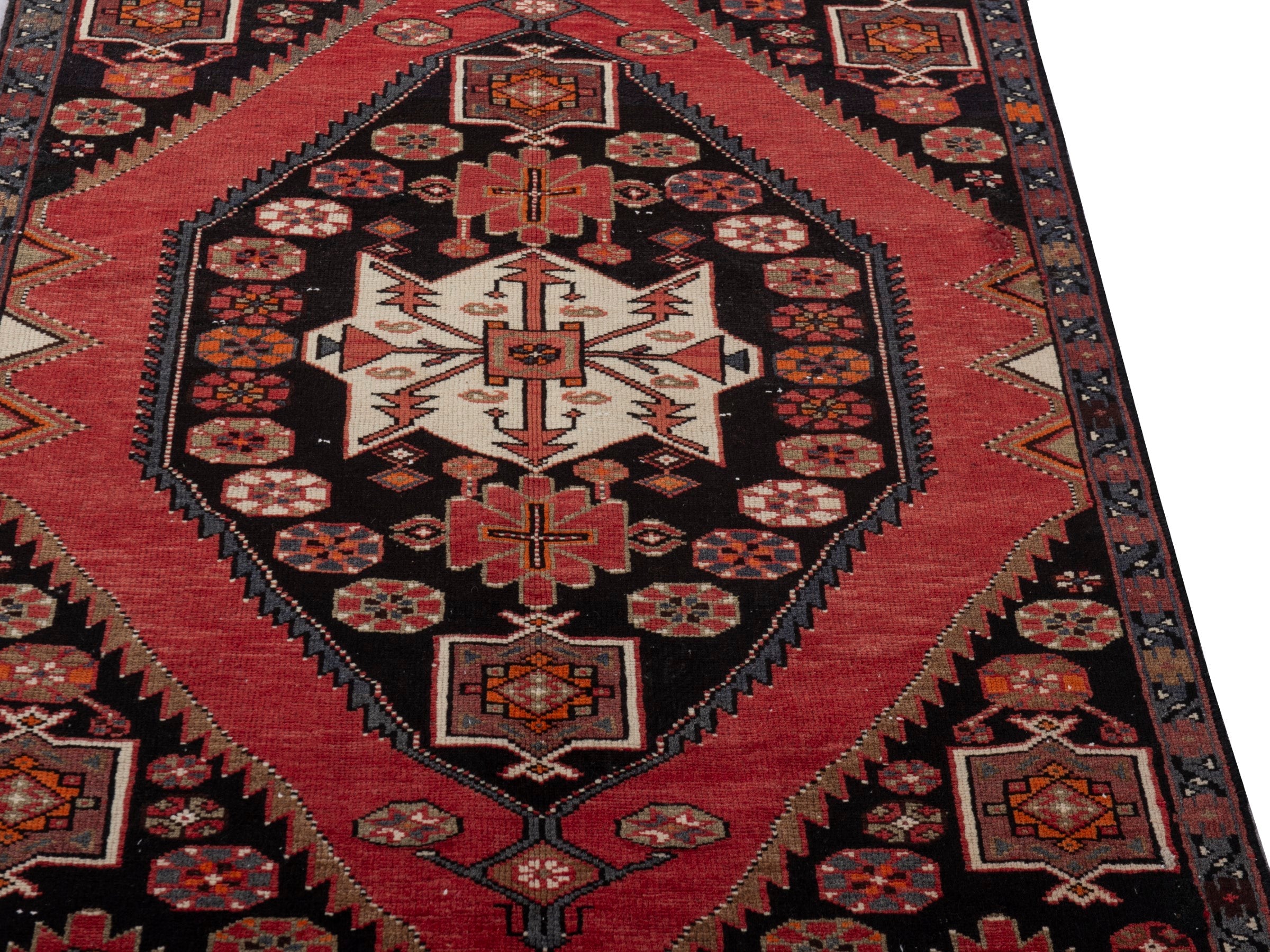 Persian Saveh accent rug in burgundy and black cherry, view 9 of 18