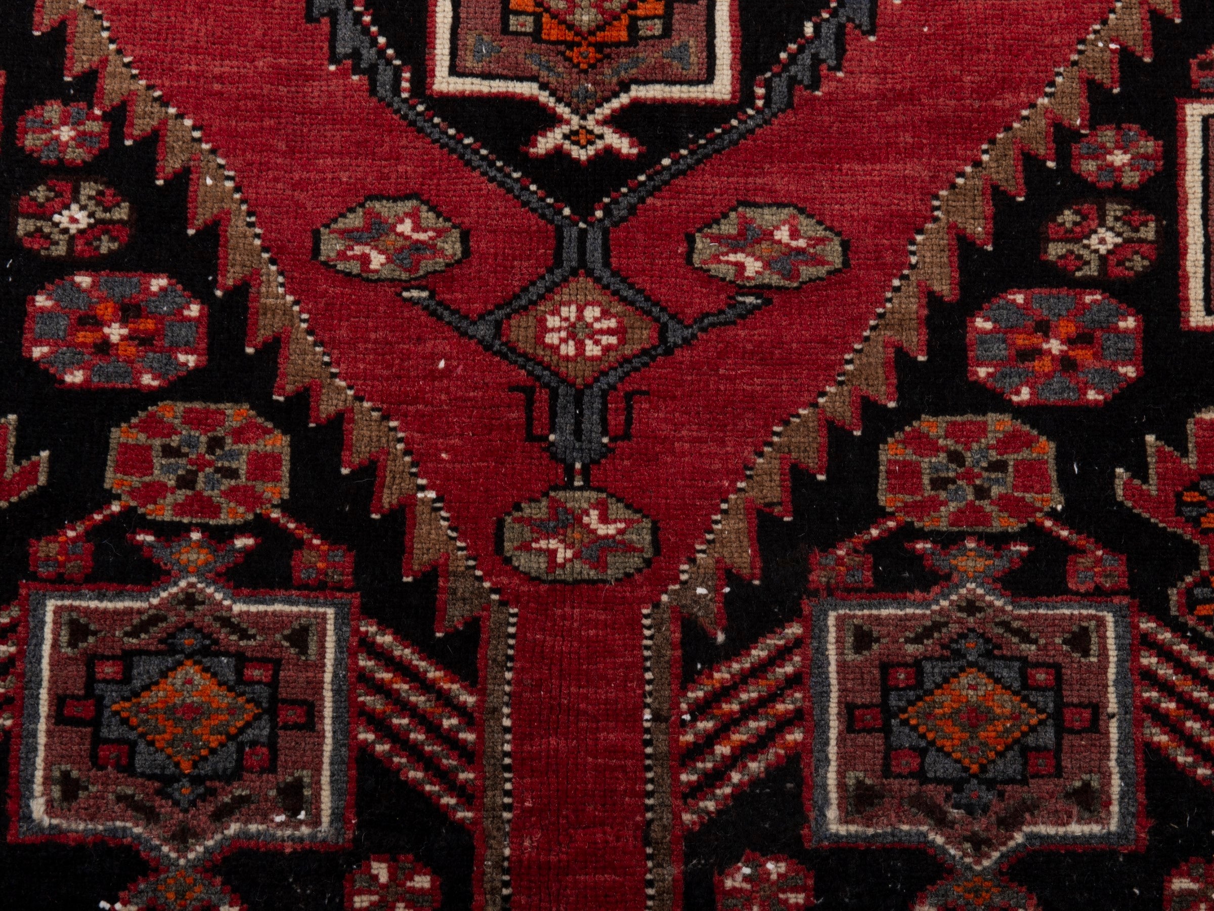 Persian Saveh accent rug in burgundy and black cherry, view 11 of 18