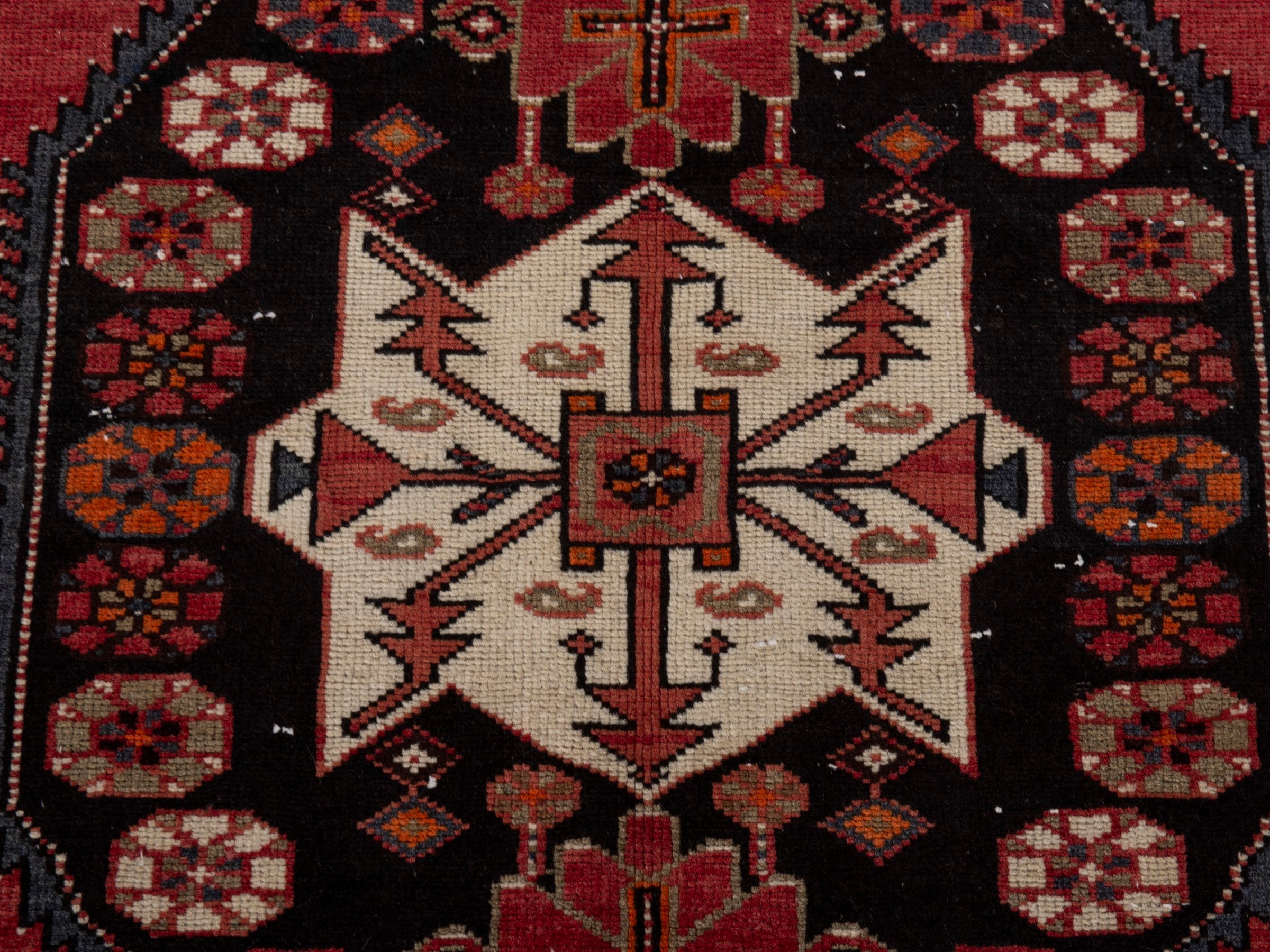 Persian Saveh accent rug in burgundy and black cherry, view 12 of 18