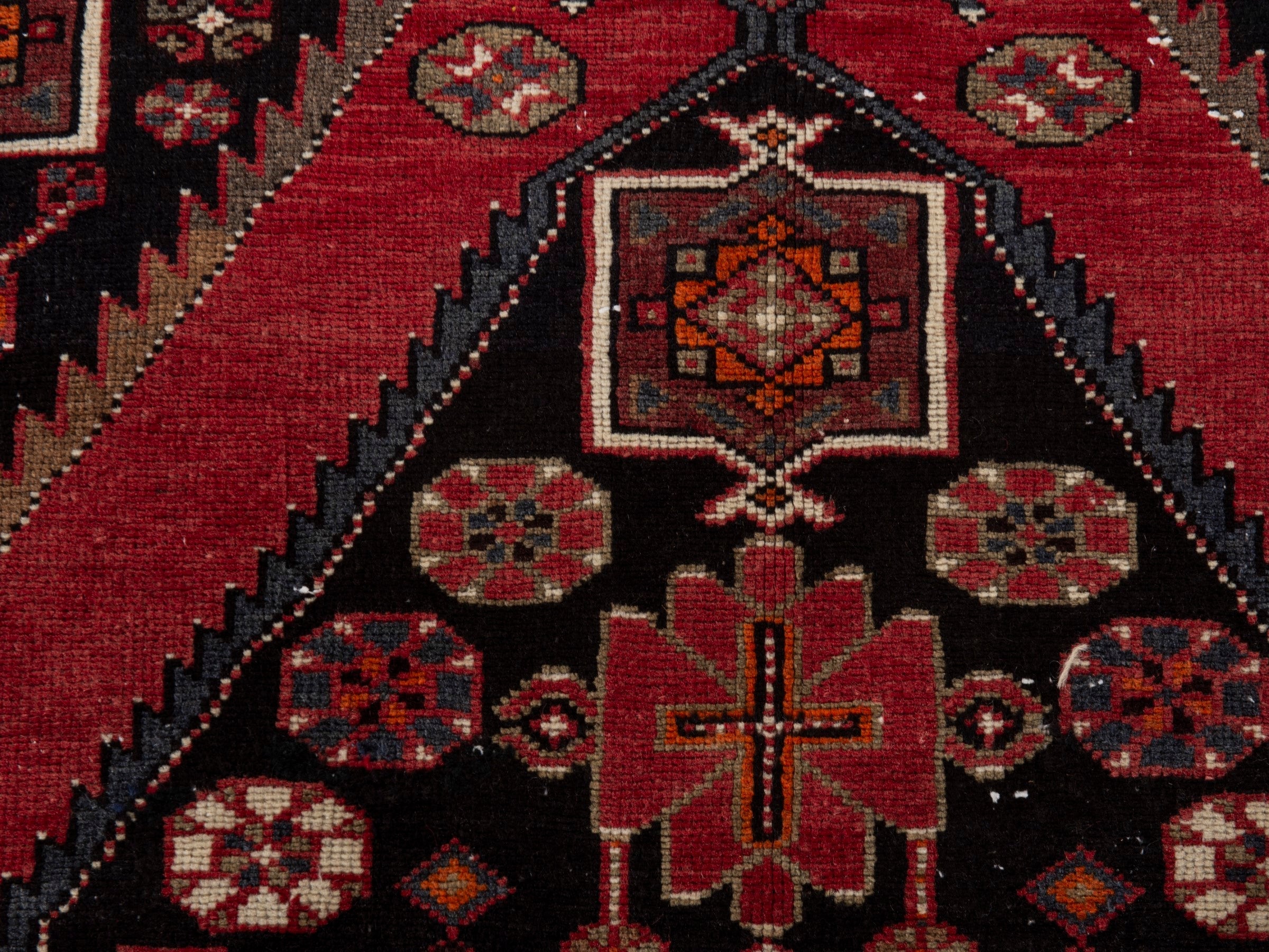 Persian Saveh accent rug in burgundy and black cherry, view 13 of 18