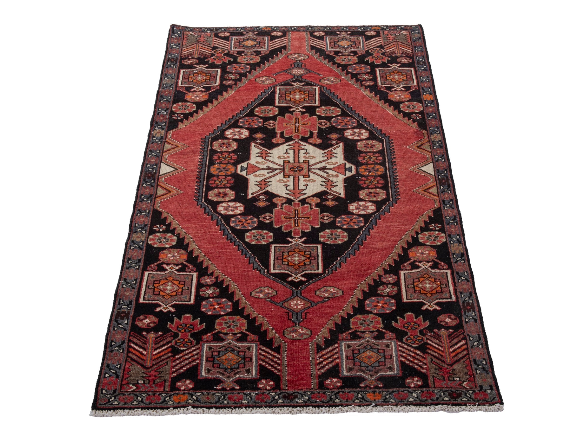 Persian Saveh accent rug in burgundy and black cherry, view 3 of 18