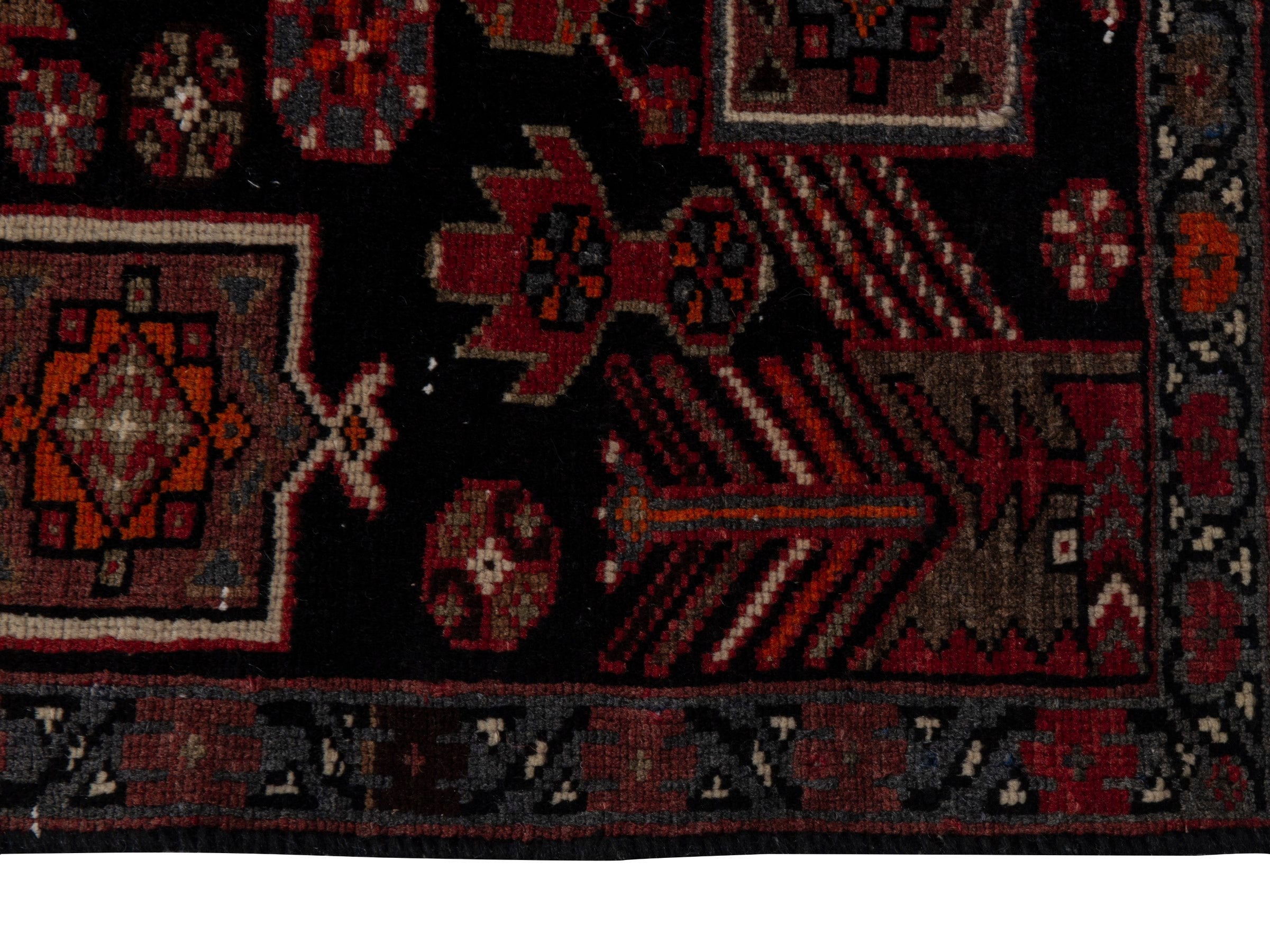 Persian Saveh accent rug in burgundy and black cherry, view 5 of 18