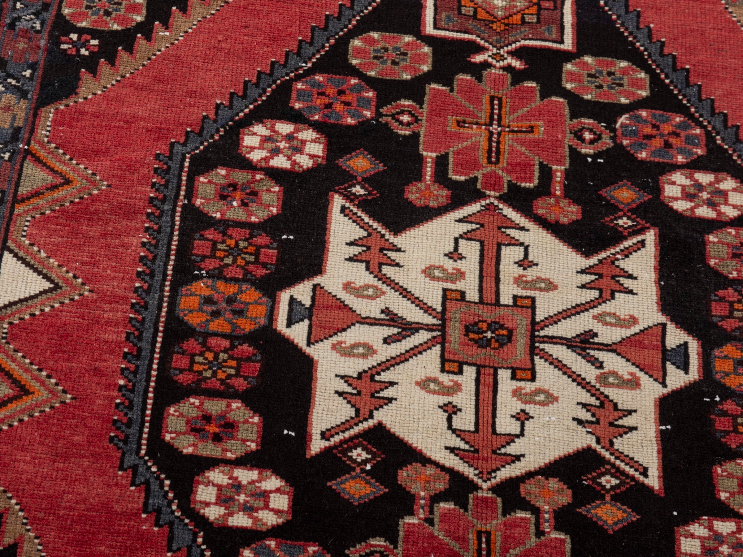 Persian Saveh accent rug in burgundy and black cherry, view 7 of 18