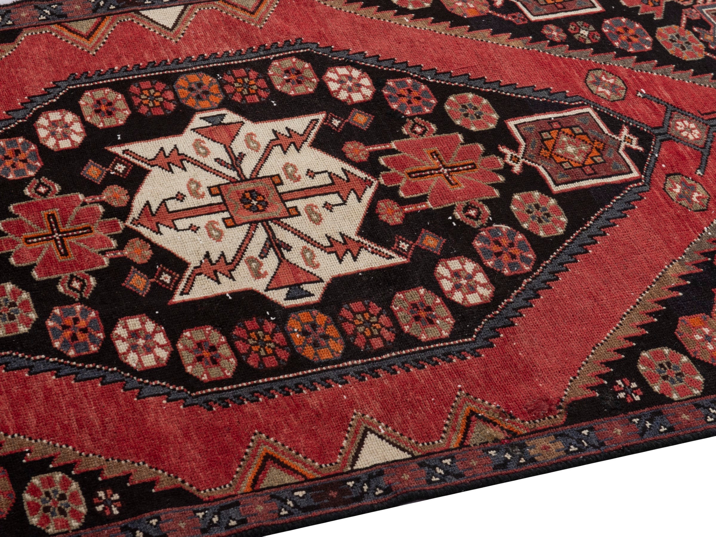 Persian Saveh accent rug in burgundy and black cherry, view 8 of 18
