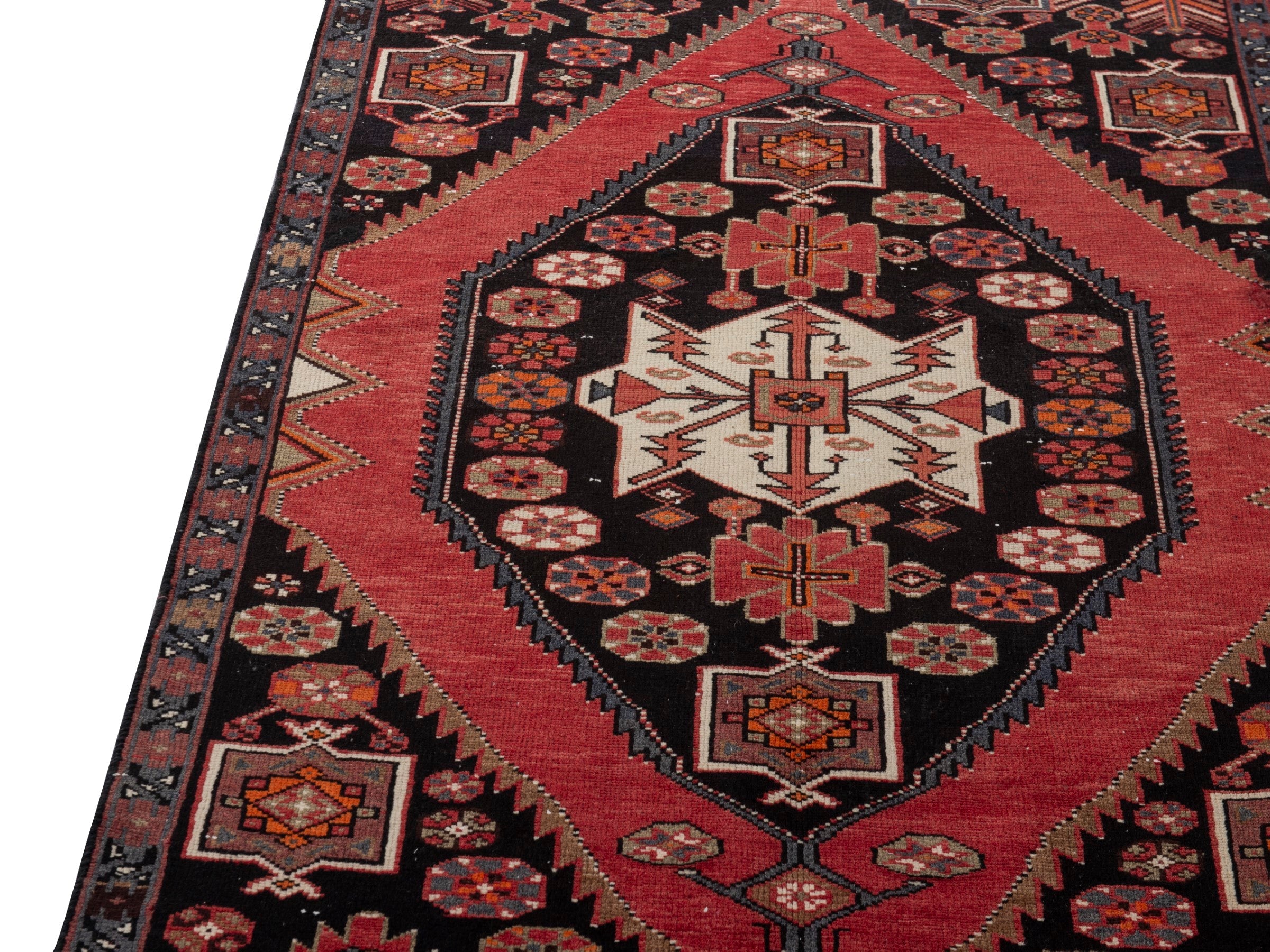 Persian Saveh accent rug in burgundy and black cherry, view 10 of 18