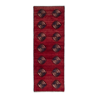 Persian Torkaman accent rug in deep red and burgundy, 2'2" x 5'7"