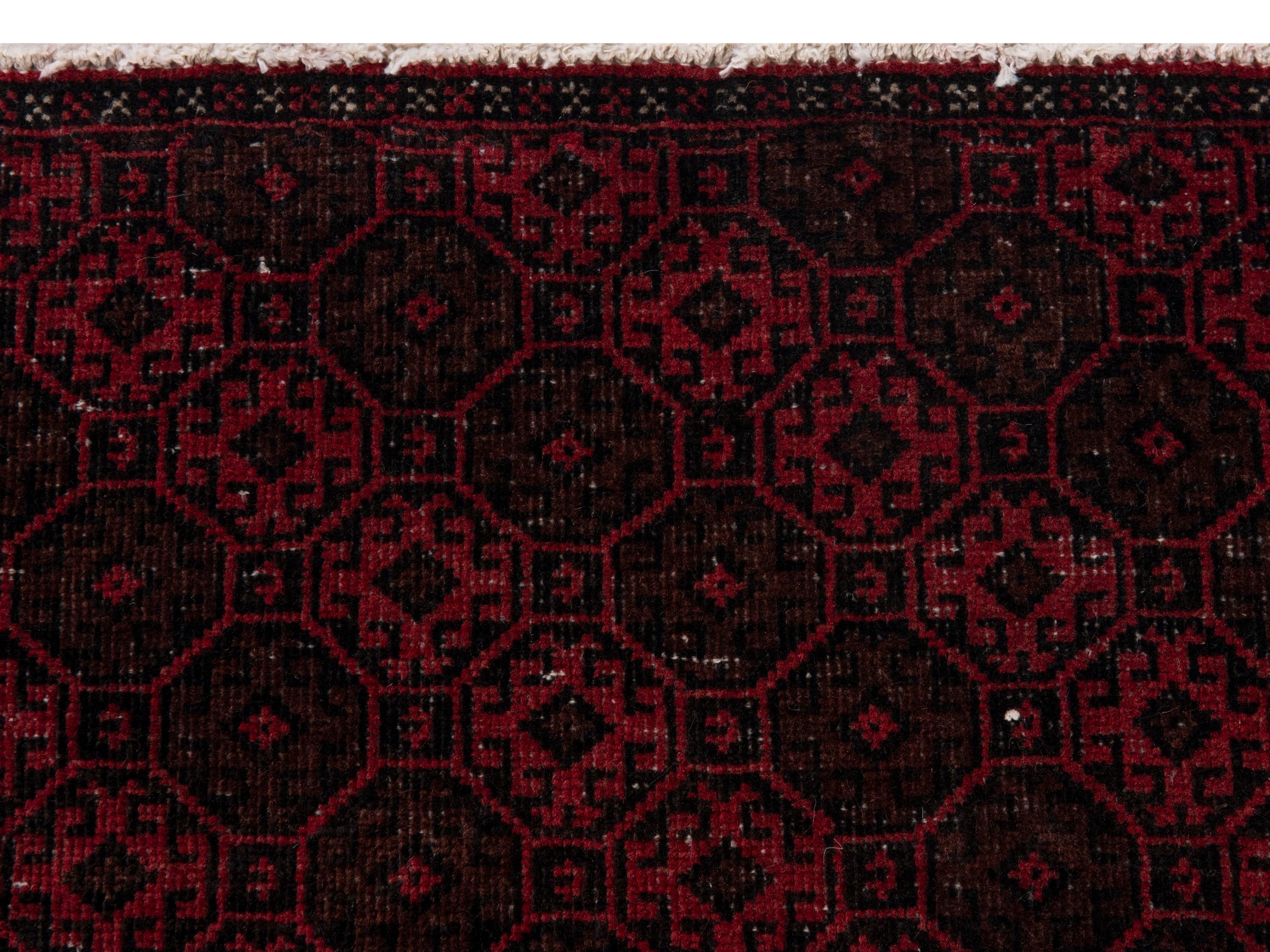 Persian Baluch accent rug in burgundy and faded red, view 13 of 18