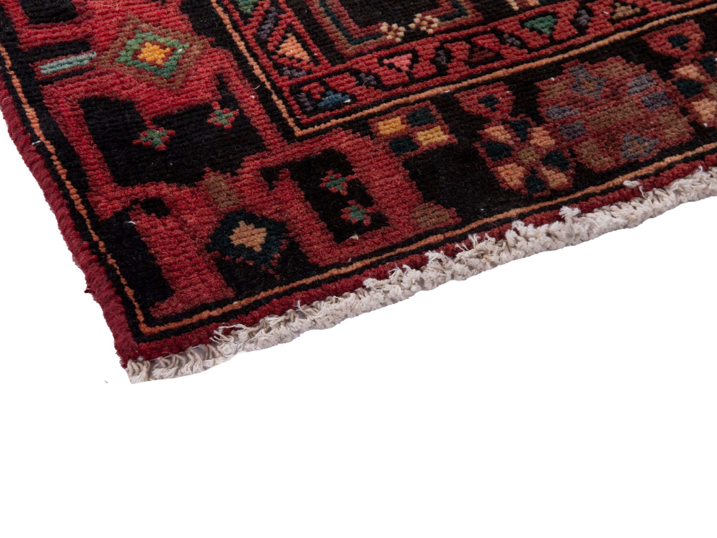 Persian Songhor accent rug in beige and burgundy, view 6 of 18