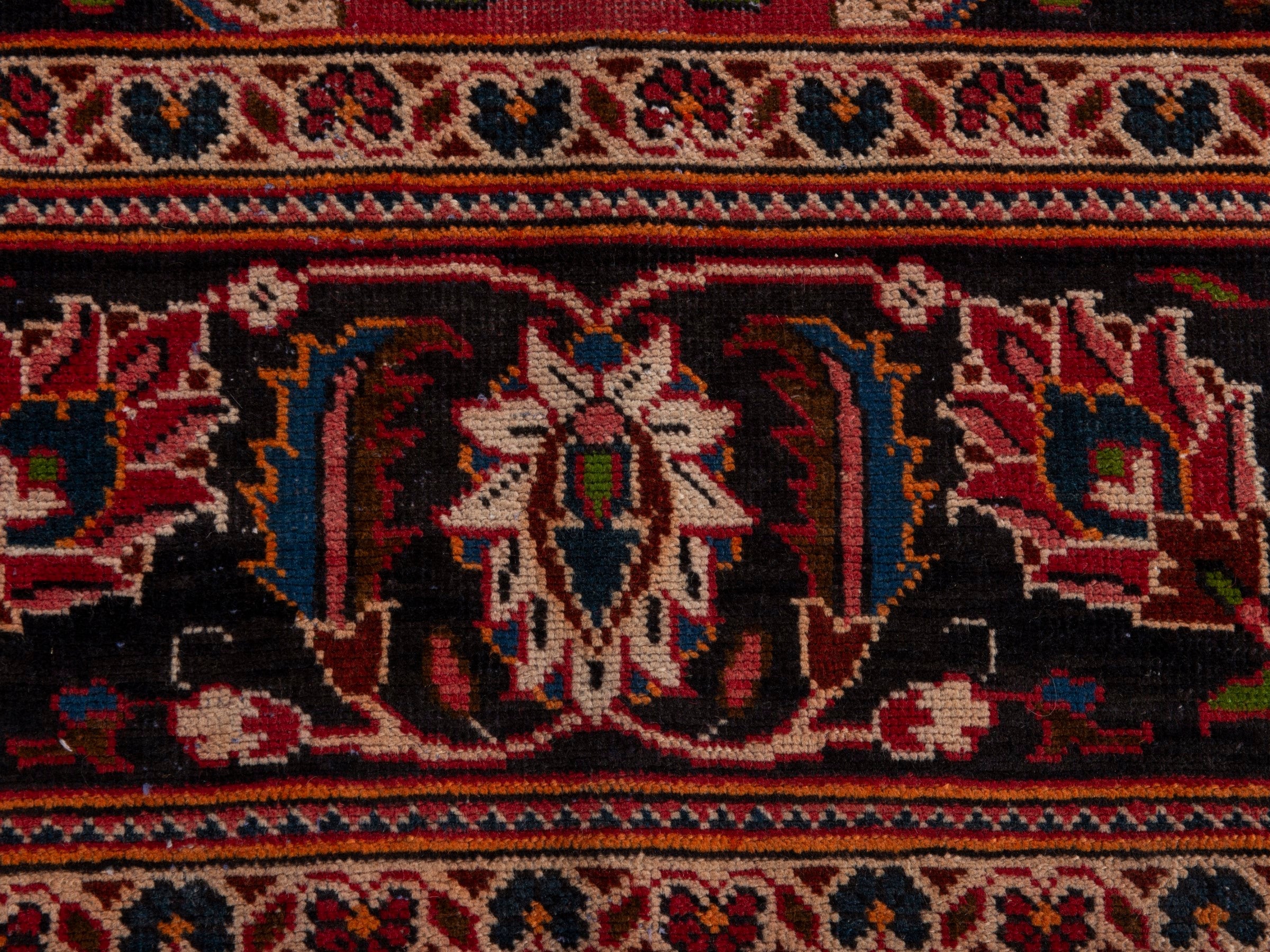 Persian Kashan oversized rug in deep red and dark brown, view 11 of 20