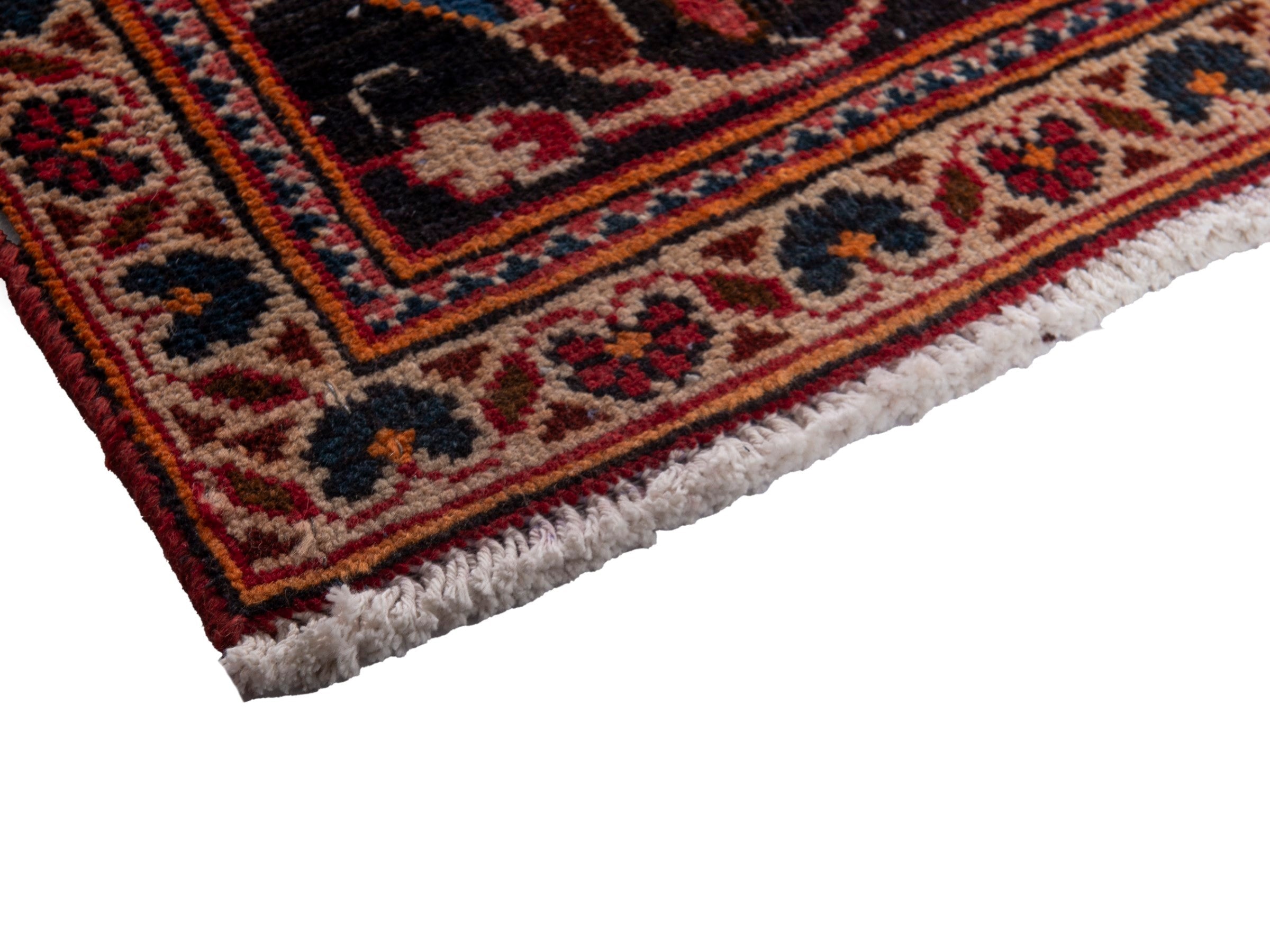 Persian Kashan oversized rug in deep red and dark brown, view 6 of 20