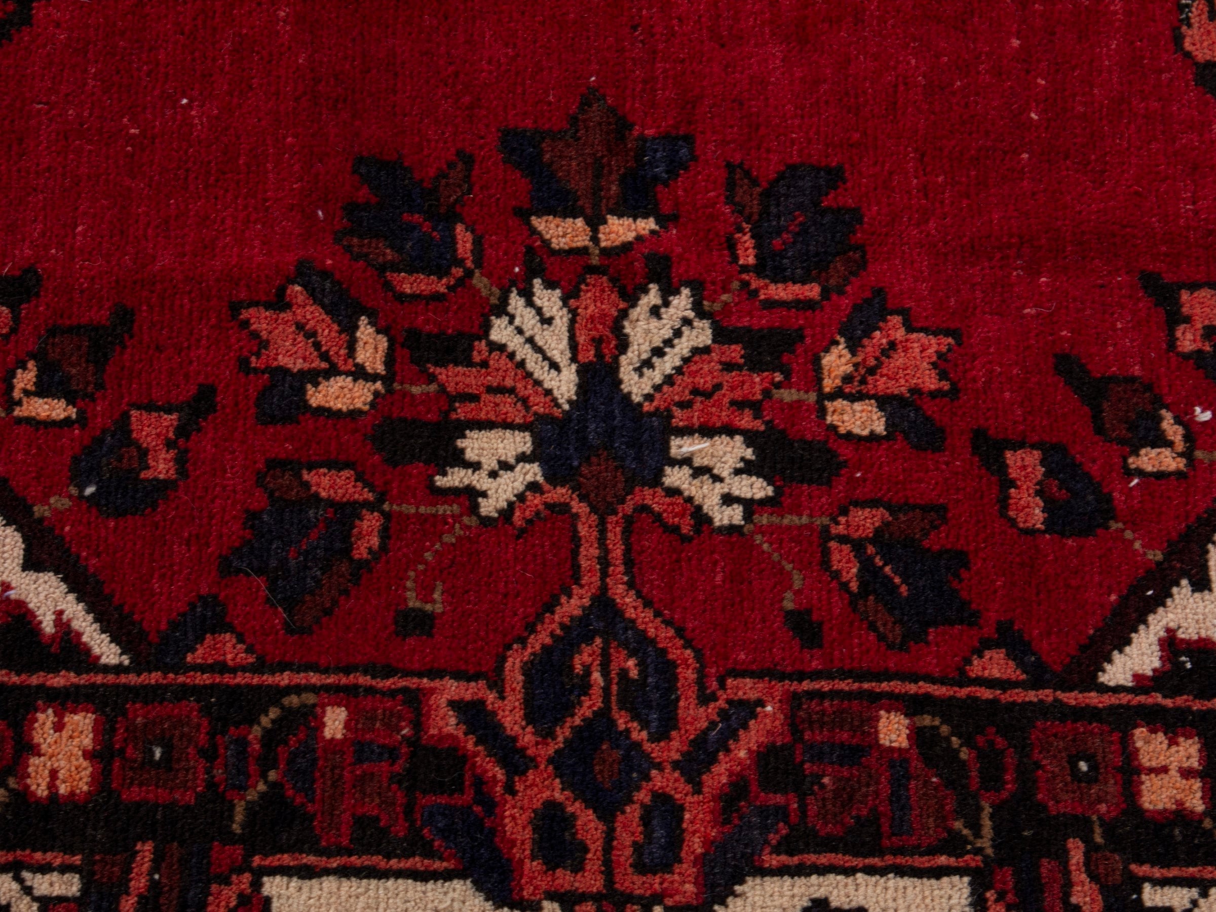 Persian Bakhtiari oversized rug in deep red and cream, view 14 of 20