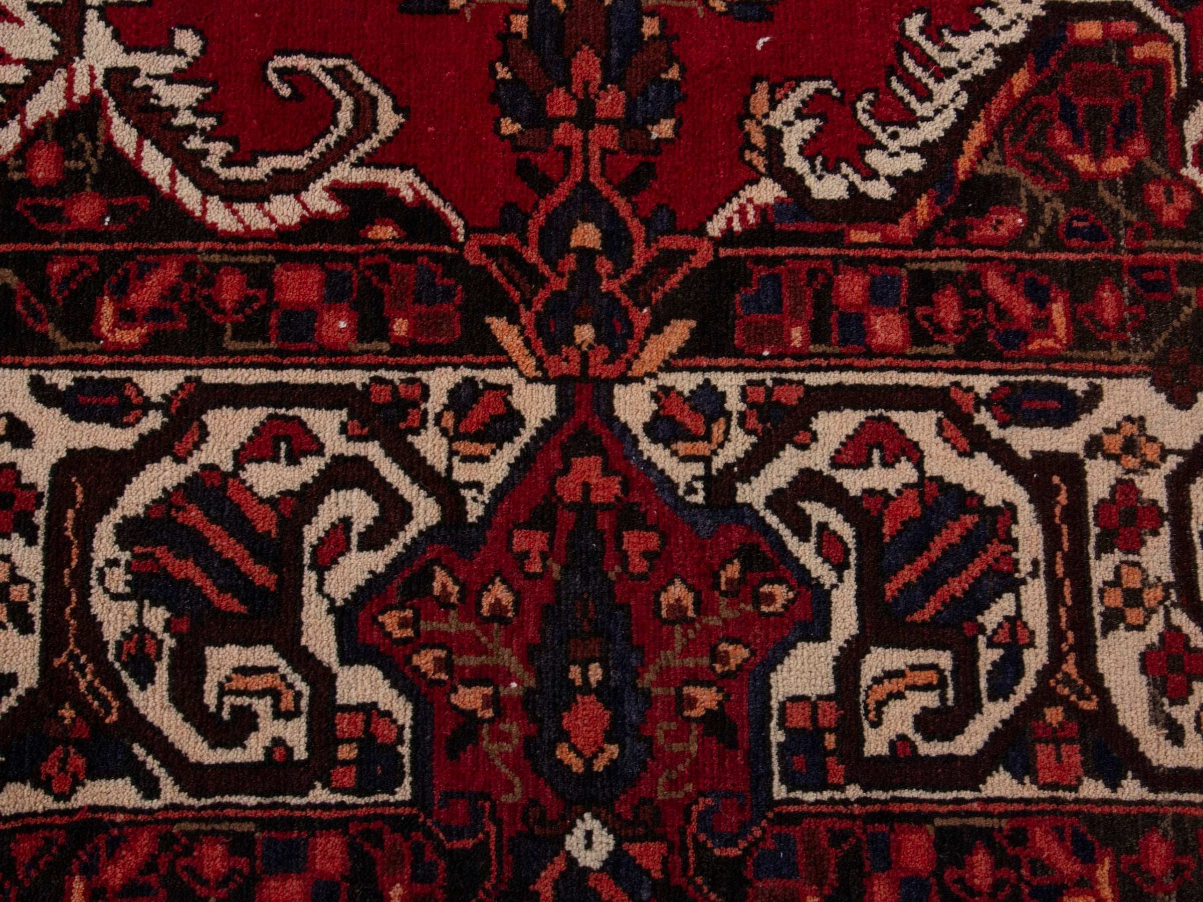 Persian Bakhtiari oversized rug in deep red and cream, view 15 of 20