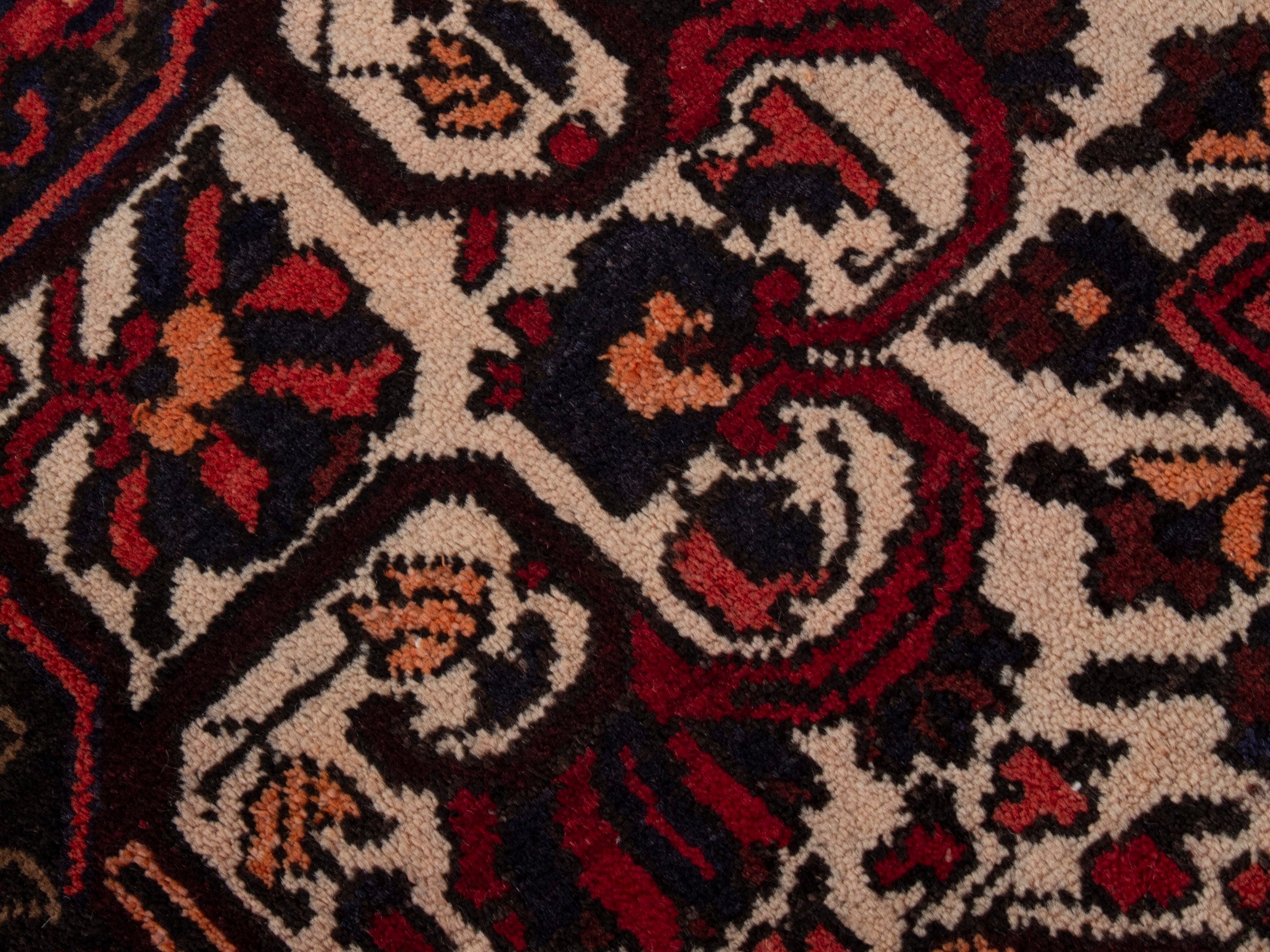 Persian Bakhtiari oversized rug in deep red and cream, view 16 of 20