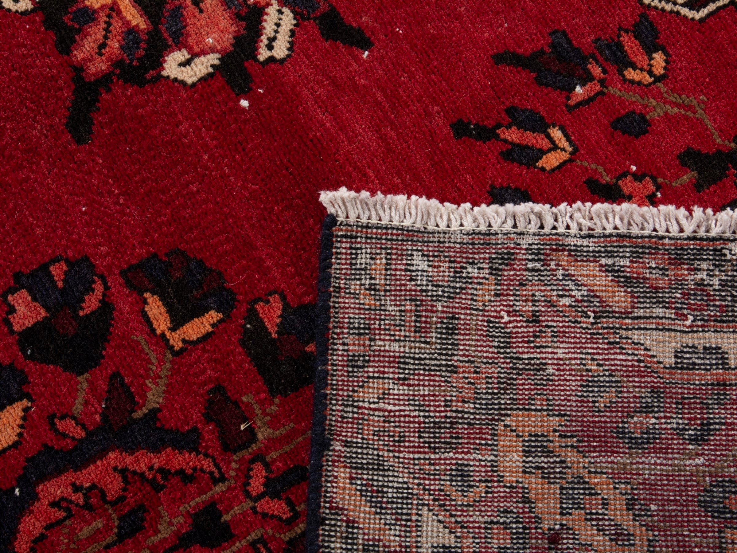 Persian Bakhtiari oversized rug in deep red and cream, view 20 of 20