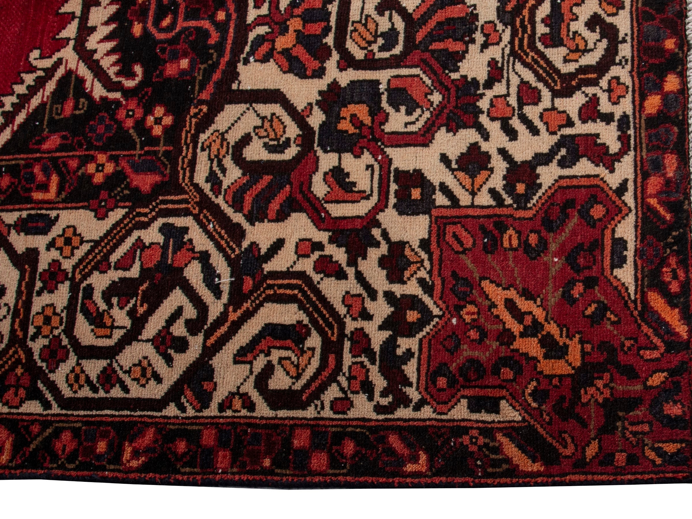 Persian Bakhtiari oversized rug in deep red and cream, view 5 of 20