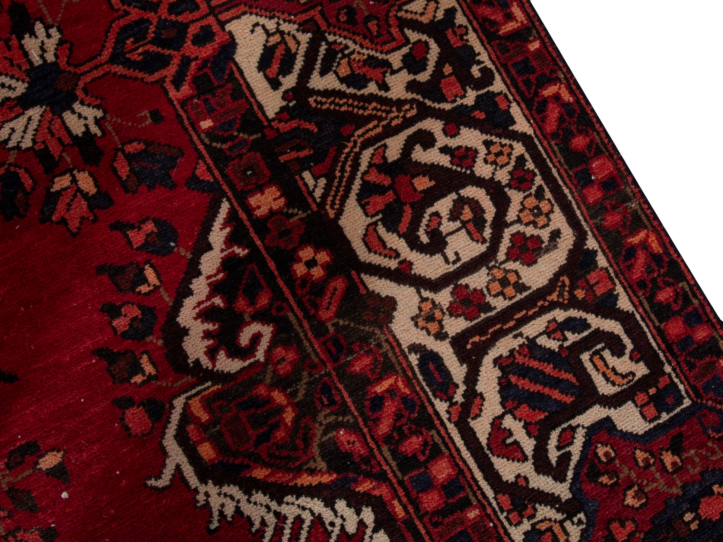 Persian Bakhtiari oversized rug in deep red and cream, view 7 of 20