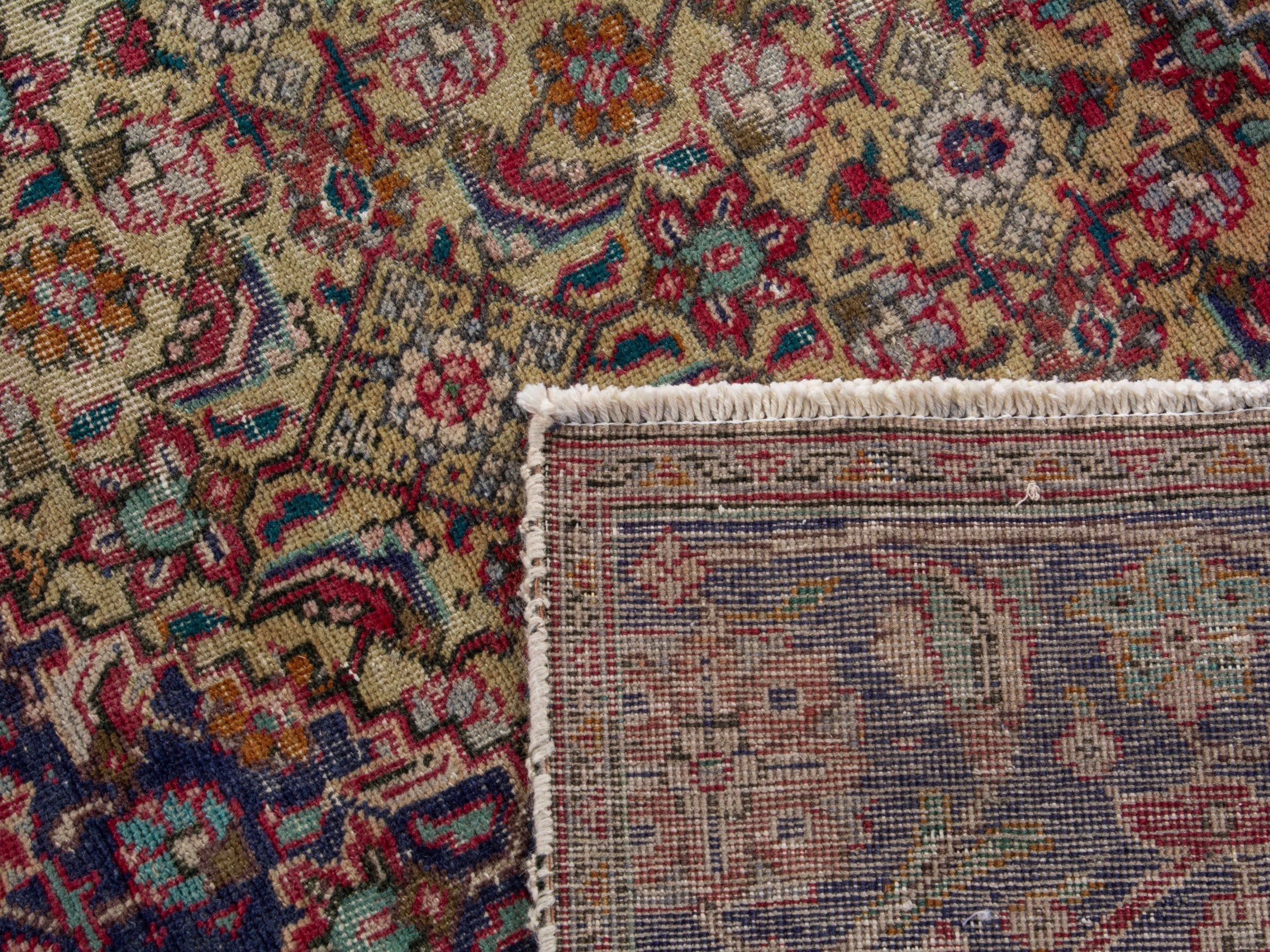 Persian Tabriz oversized rug in brown and burgundy, view 20 of 20