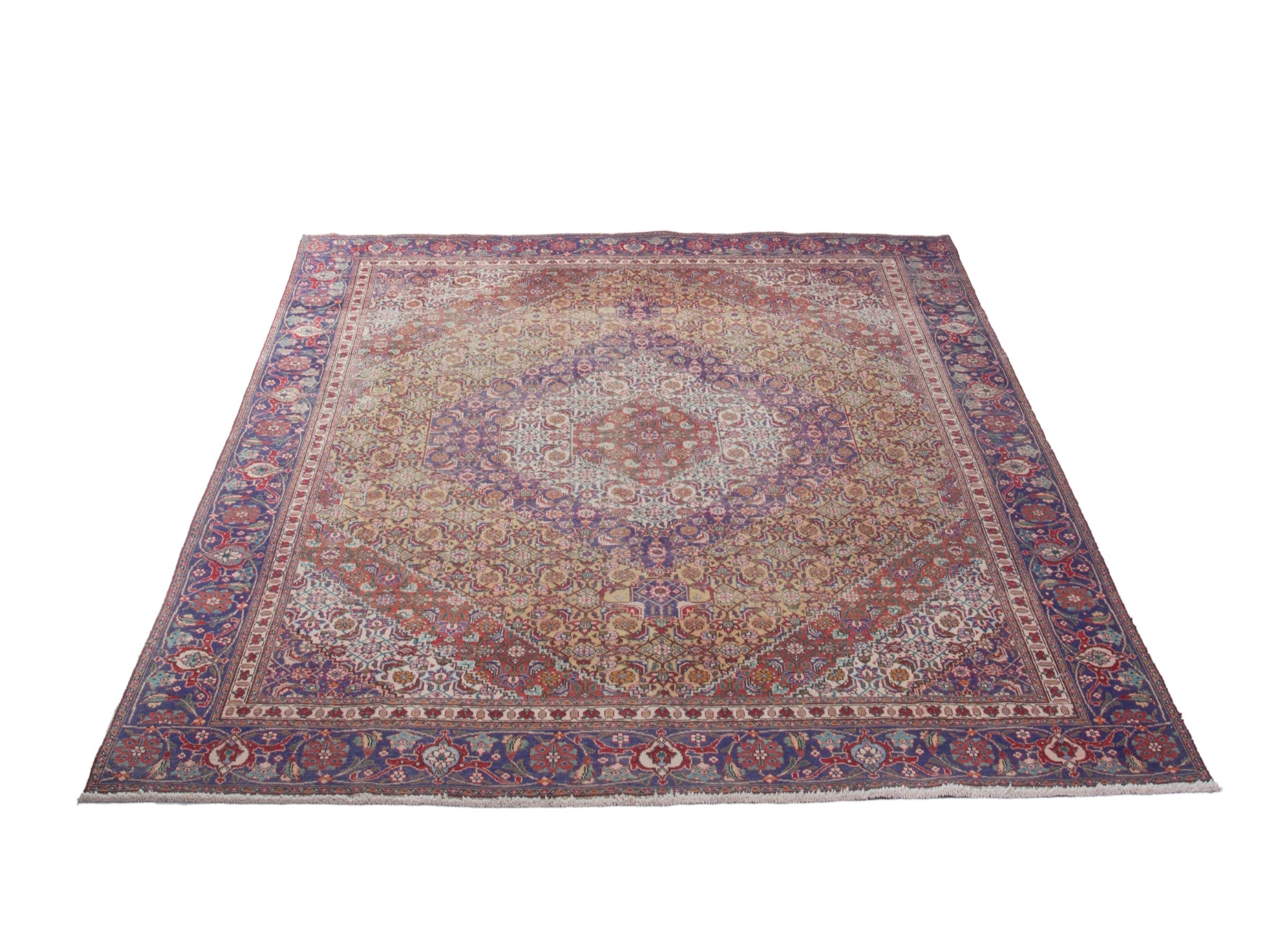 Persian Tabriz oversized rug in brown and burgundy, view 3 of 20