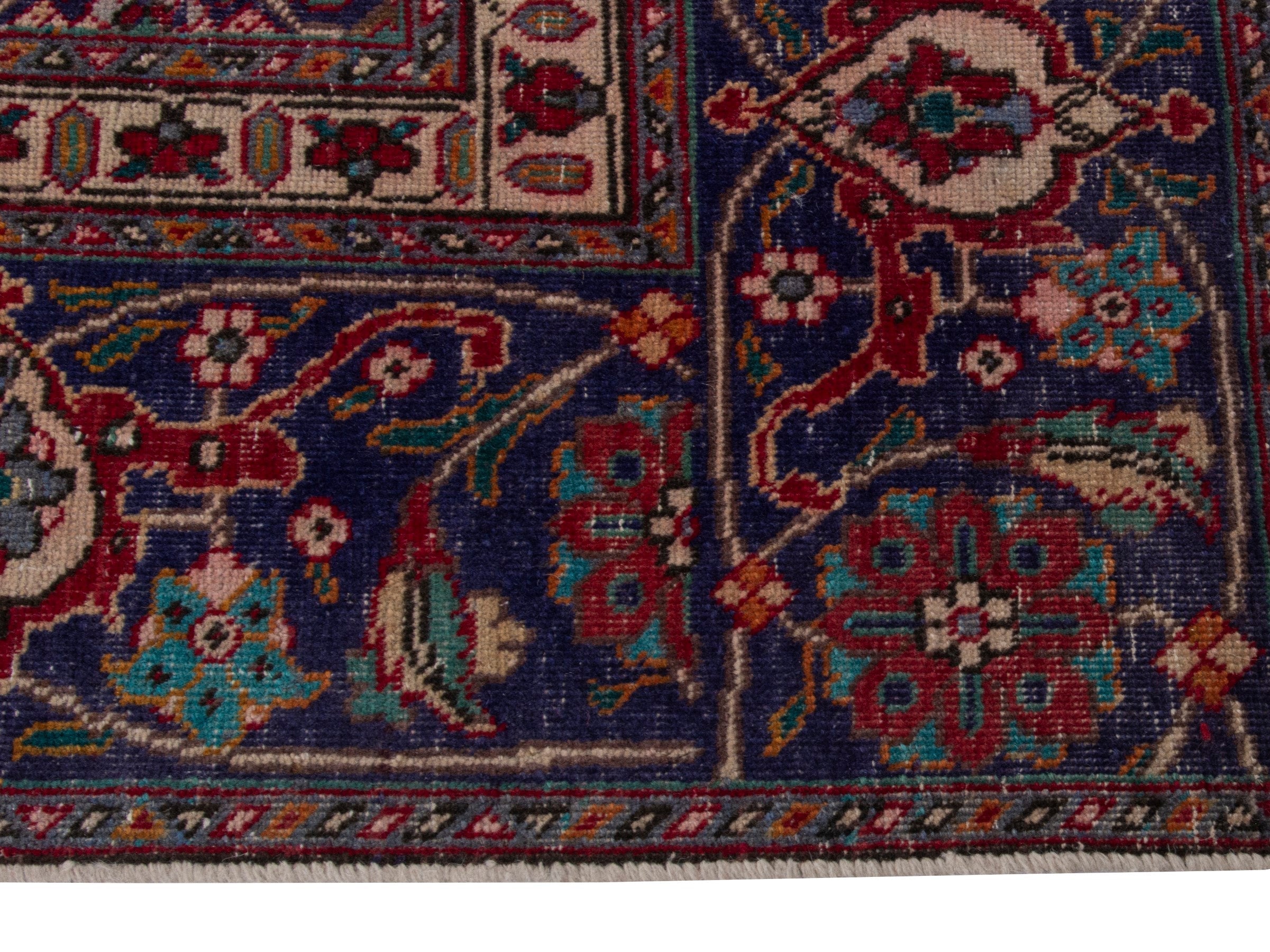 Persian Tabriz oversized rug in brown and burgundy, view 5 of 20