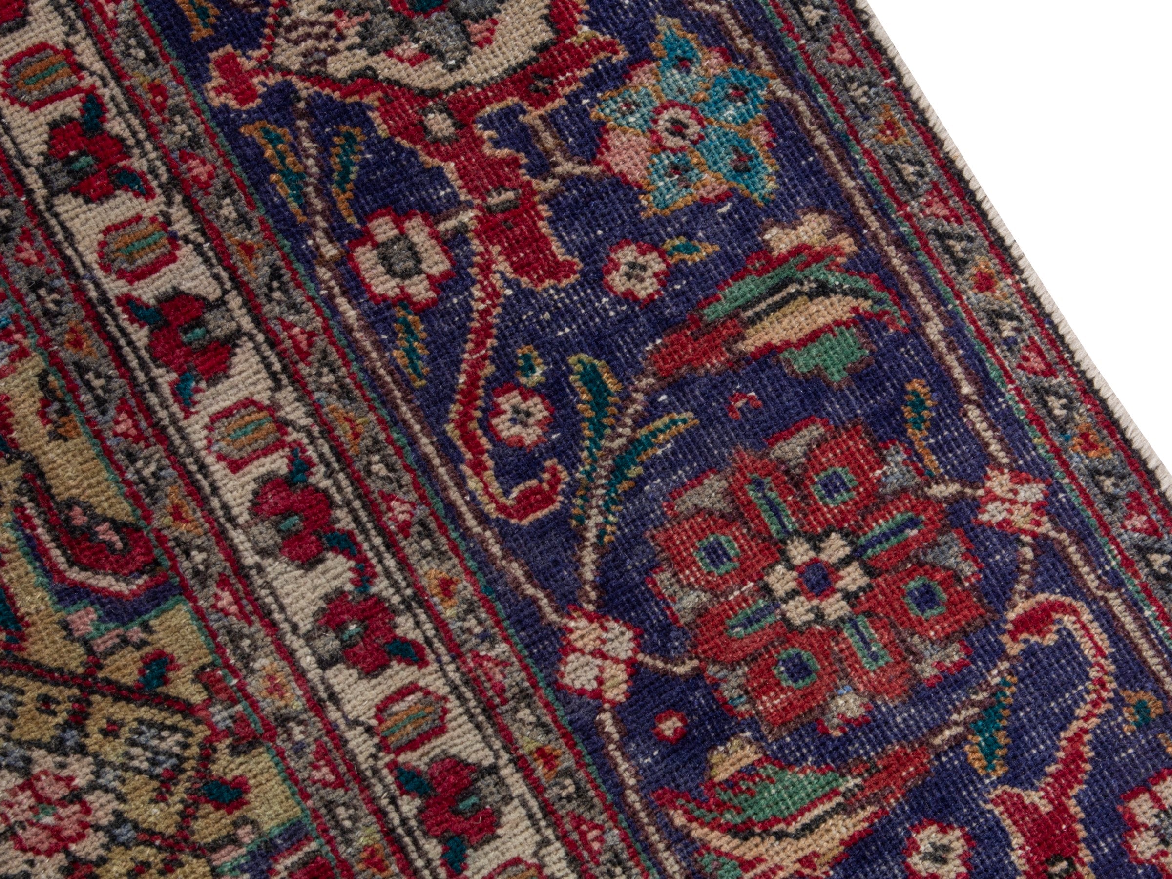 Persian Tabriz oversized rug in brown and burgundy, view 7 of 20