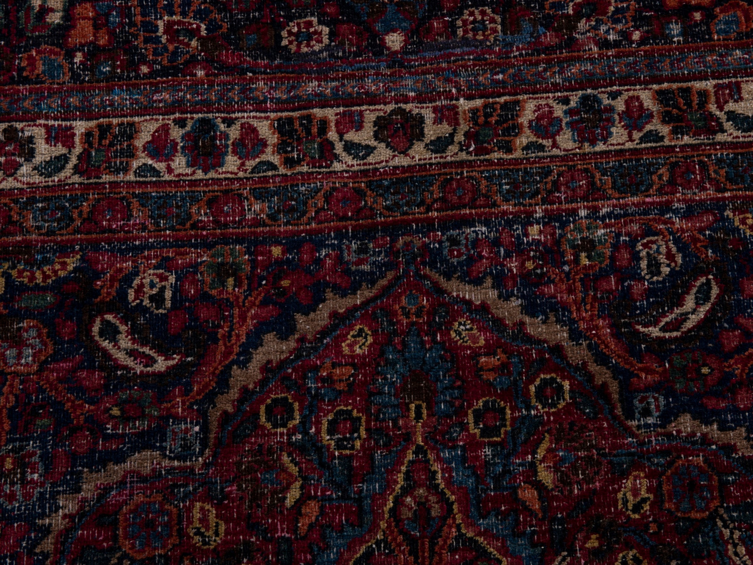 Persian Dorokhsh oversized rug in burgundy and deep red, view 15 of 20