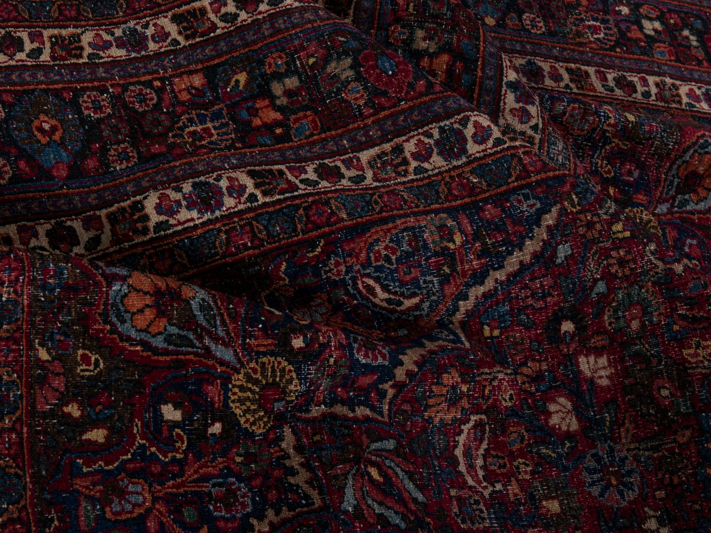 Persian Dorokhsh oversized rug in burgundy and deep red, view 16 of 20
