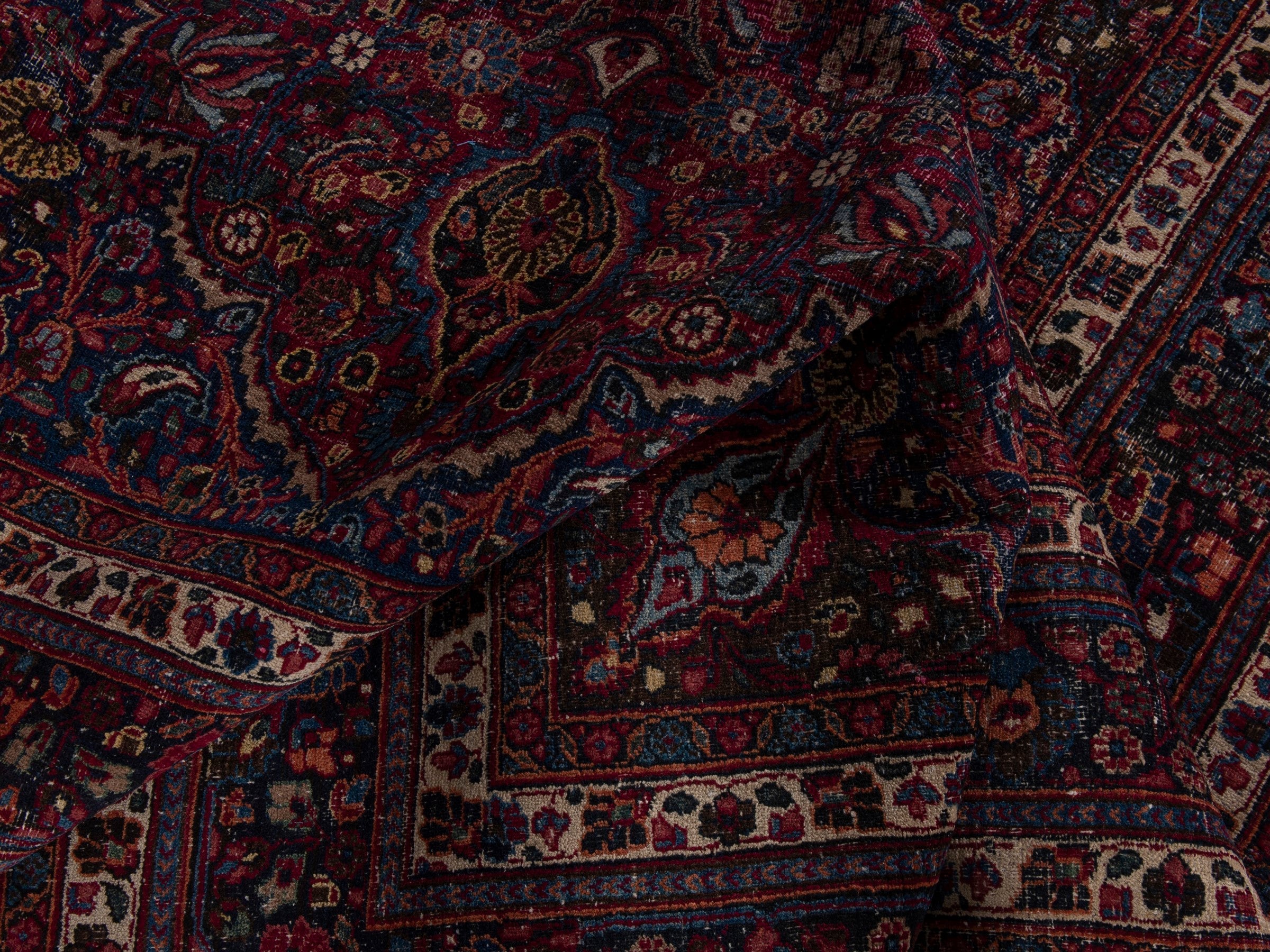 Persian Dorokhsh oversized rug in burgundy and deep red, view 17 of 20