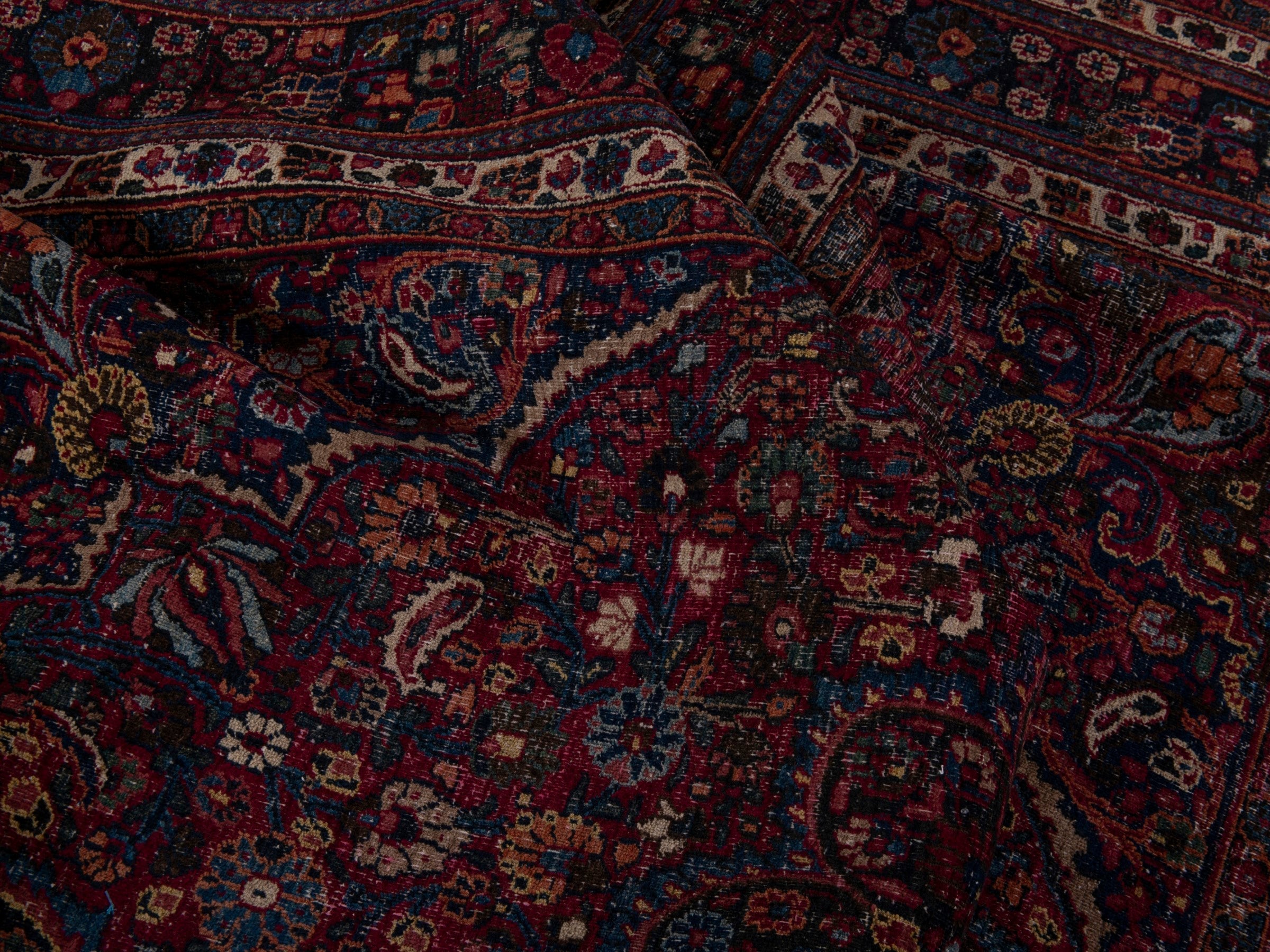 Persian Dorokhsh oversized rug in burgundy and deep red, view 18 of 20