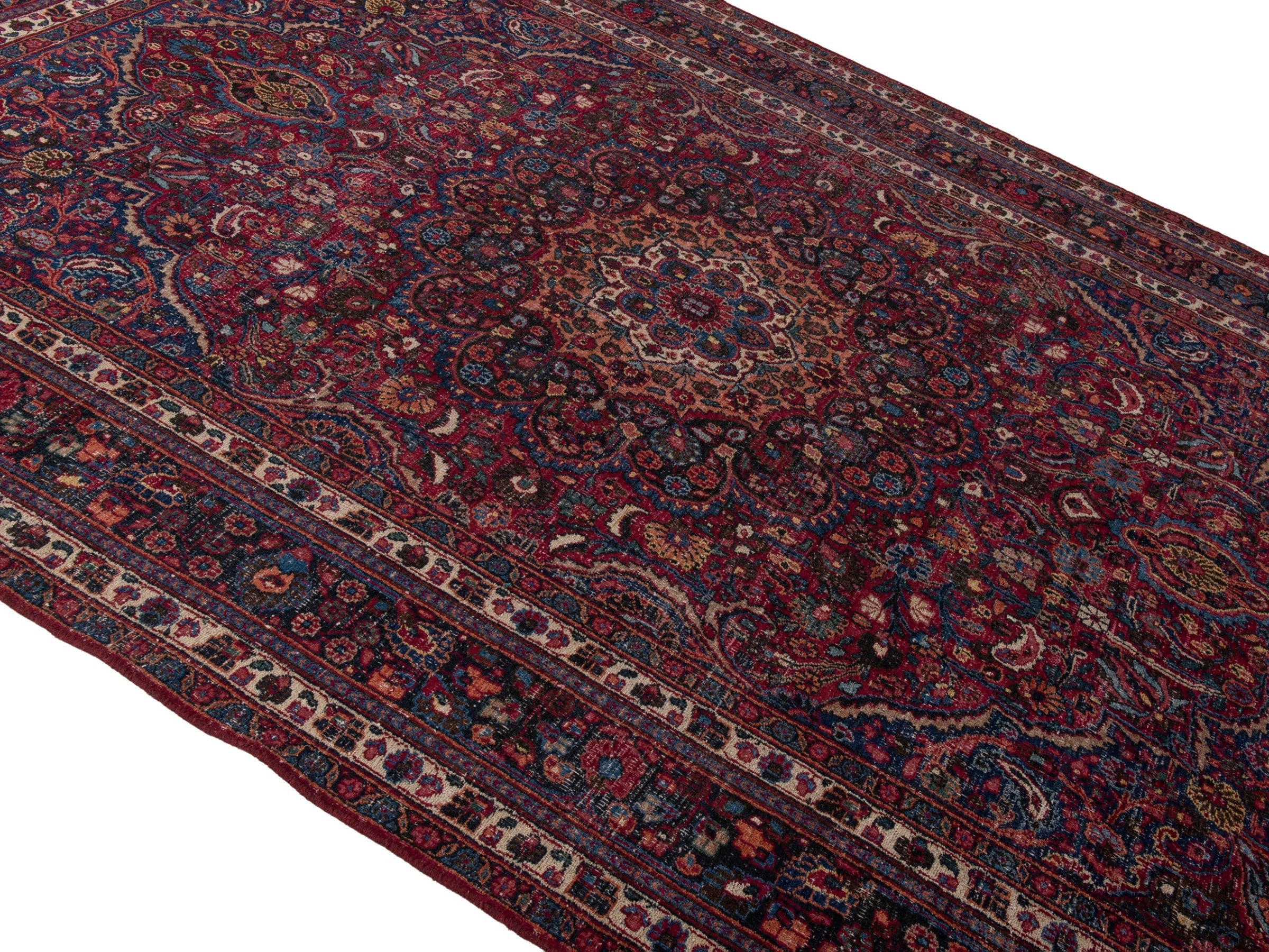 Persian Dorokhsh oversized rug in burgundy and deep red, view 4 of 20