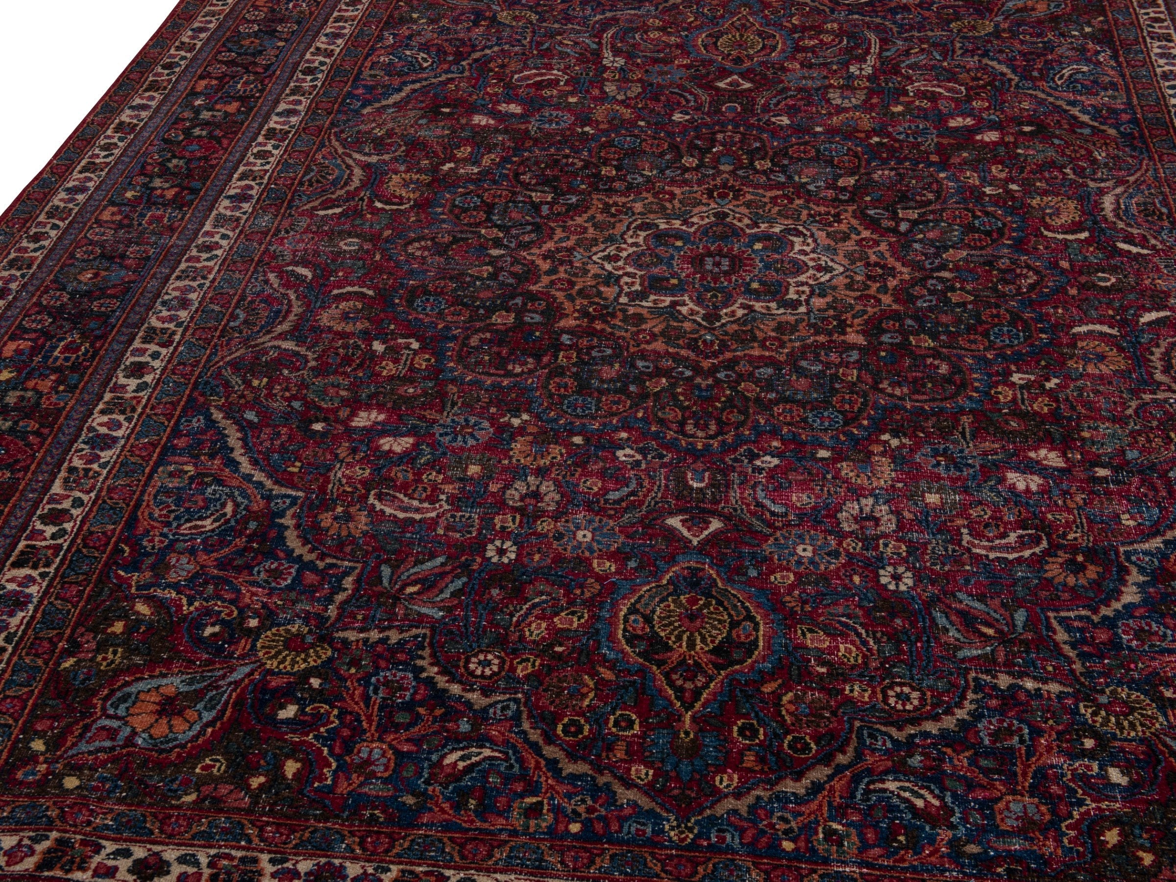 Persian Dorokhsh oversized rug in burgundy and deep red, view 9 of 20