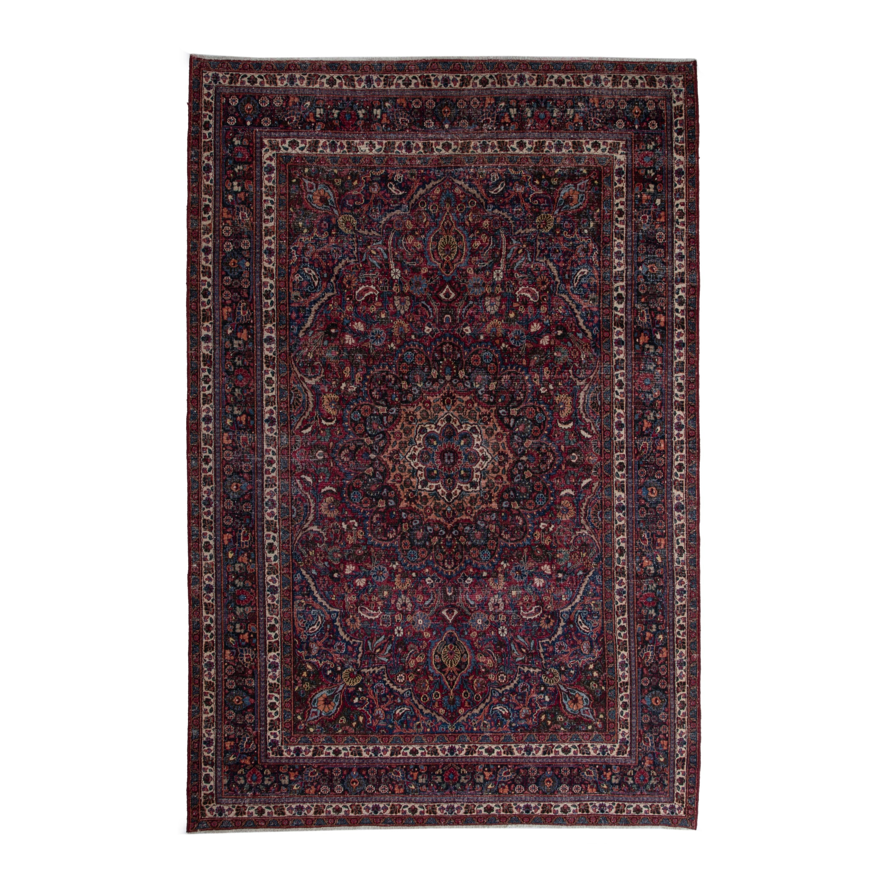 Persian Dorokhsh oversized rug in burgundy and deep red, 7'10" x 11'6"