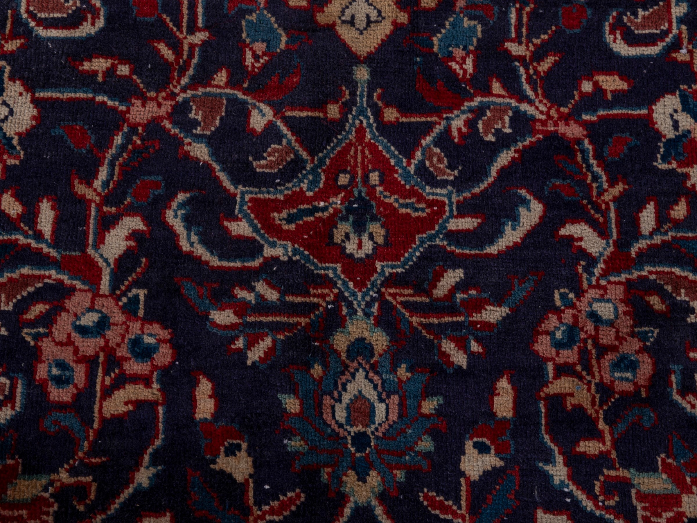 Persian Mahal oversized rug in navy and burgundy, view 12 of 19