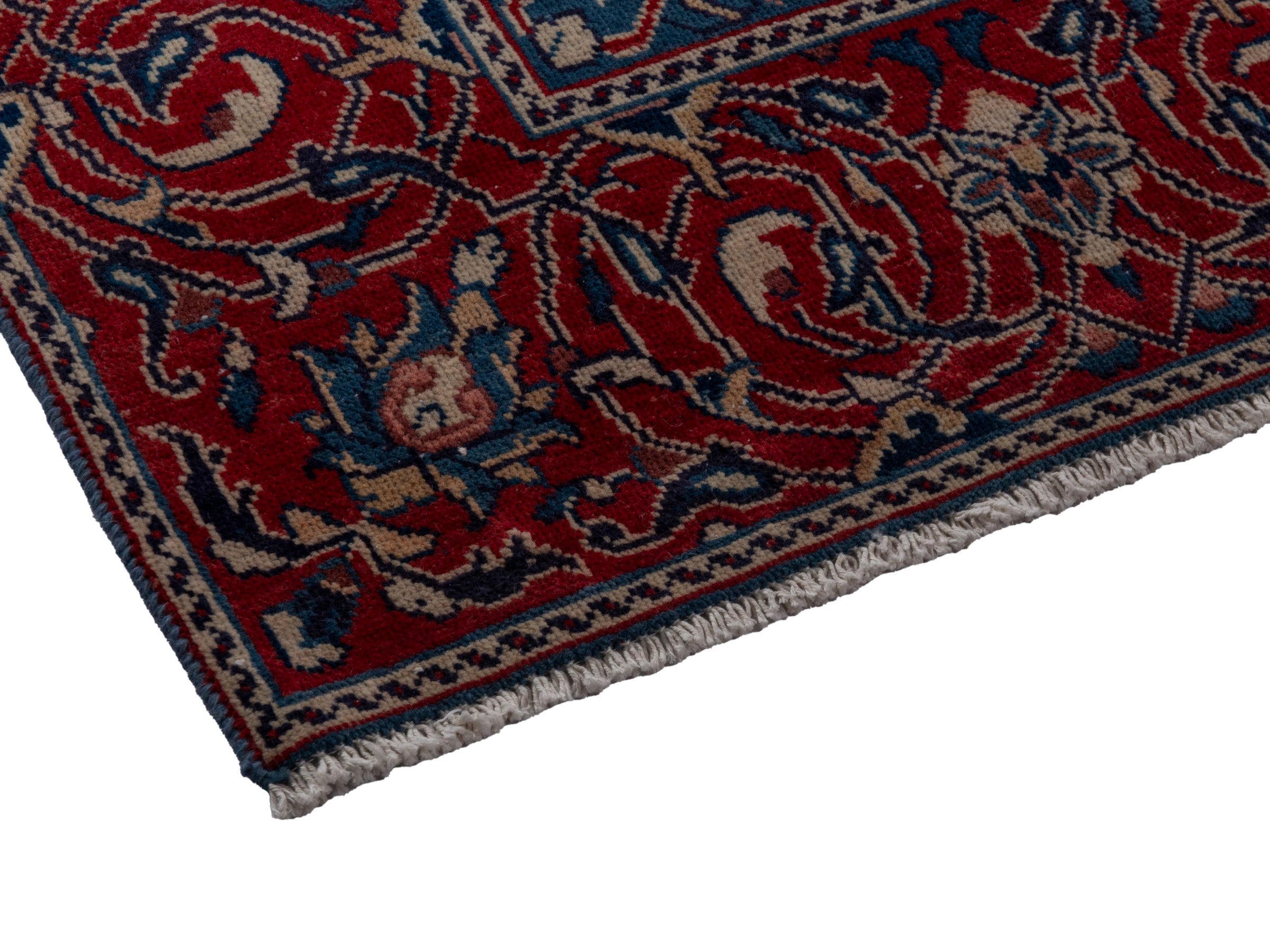 Persian Mahal oversized rug in navy and burgundy, view 5 of 19