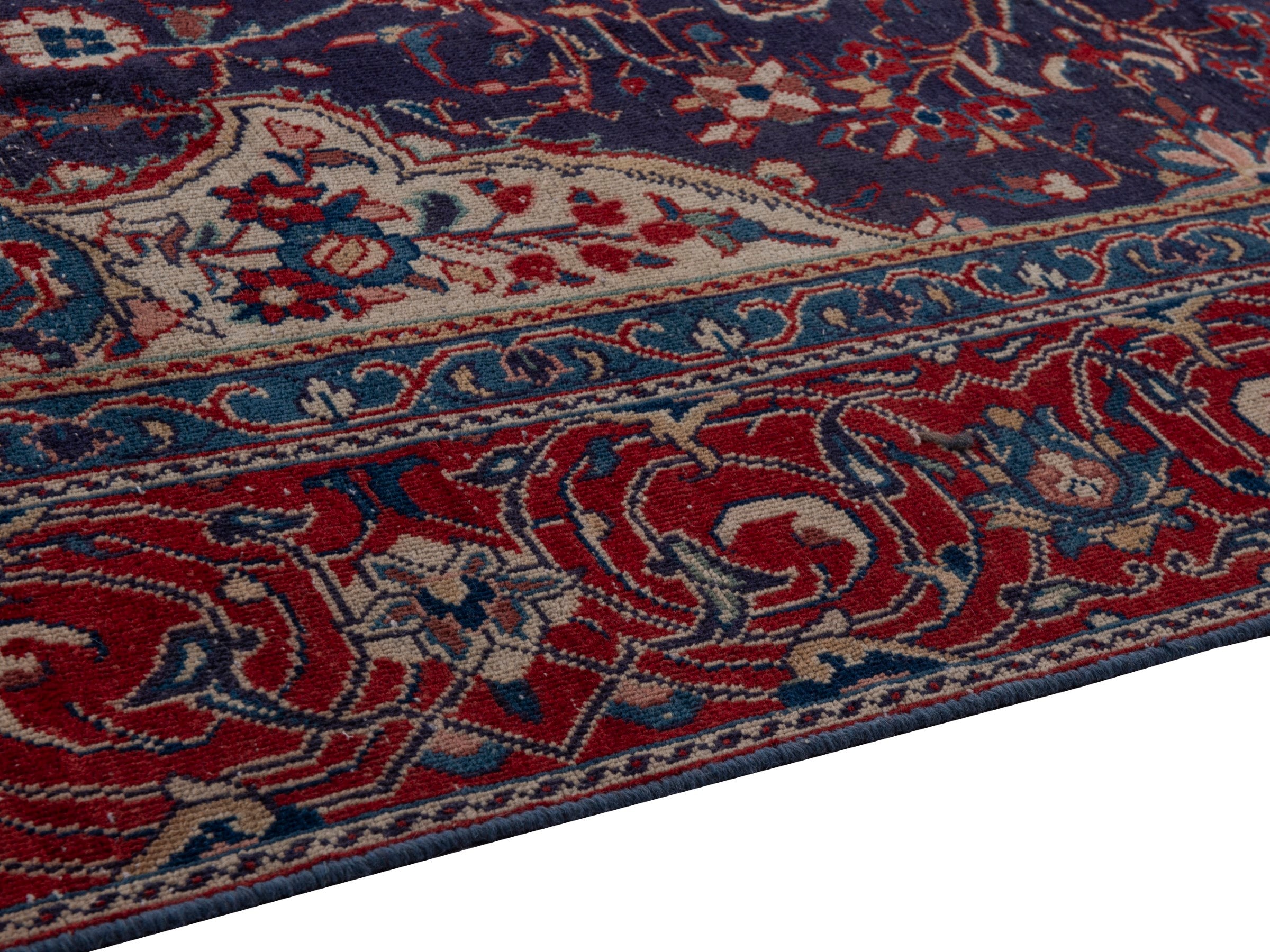 Persian Mahal oversized rug in navy and burgundy, view 7 of 19