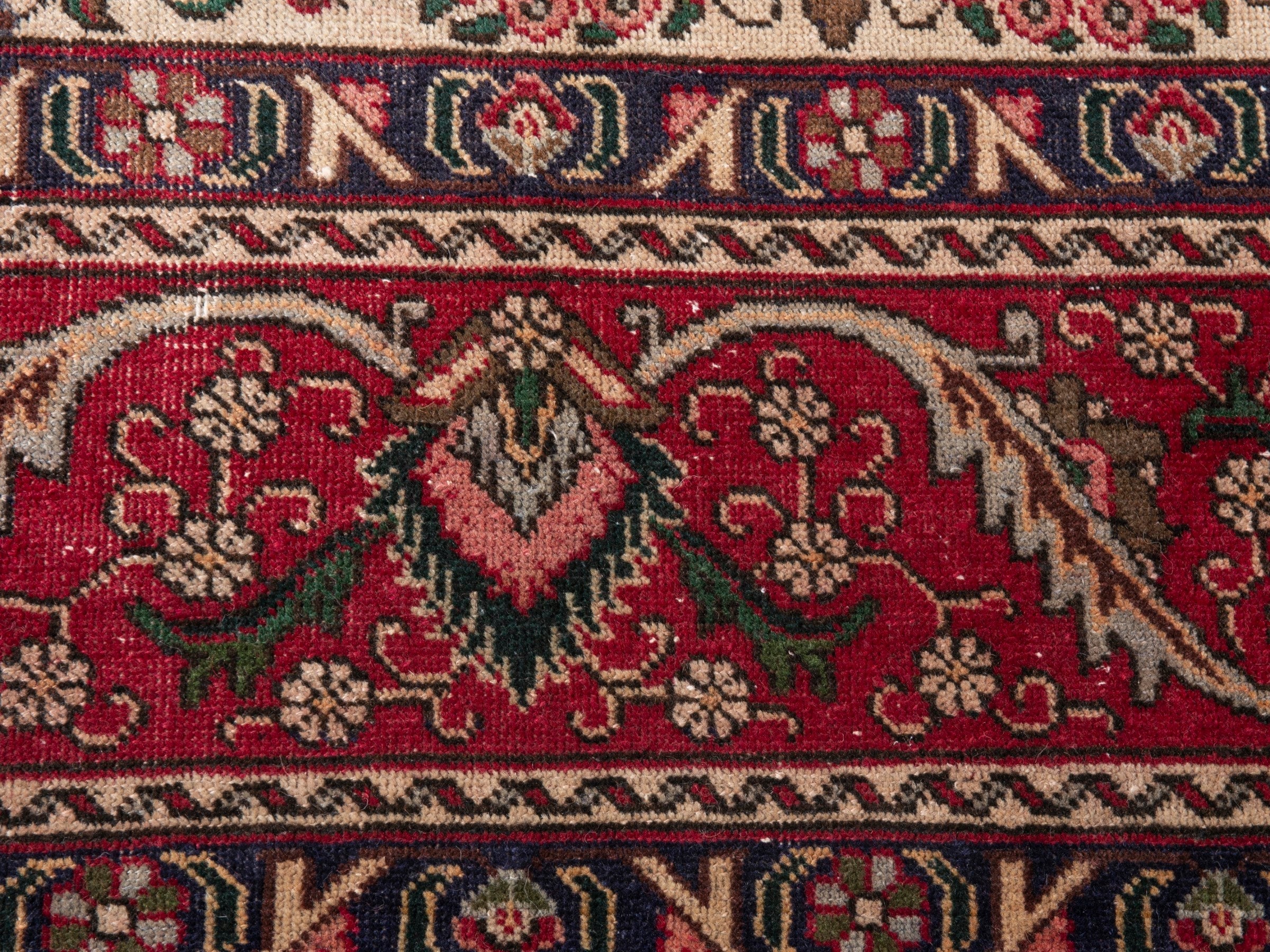Persian Tabriz oversized rug in deep red and burgundy, view 11 of 21