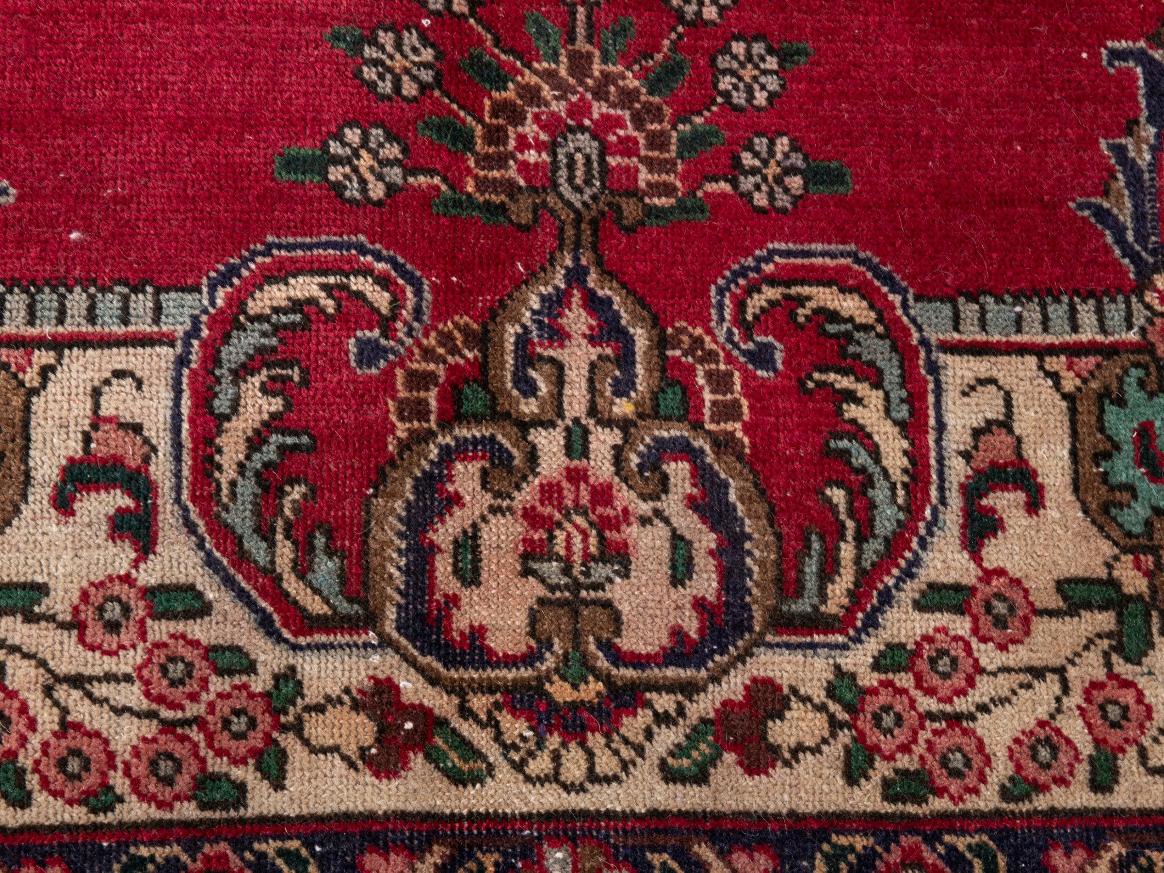 Persian Tabriz oversized rug in deep red and burgundy, view 12 of 21