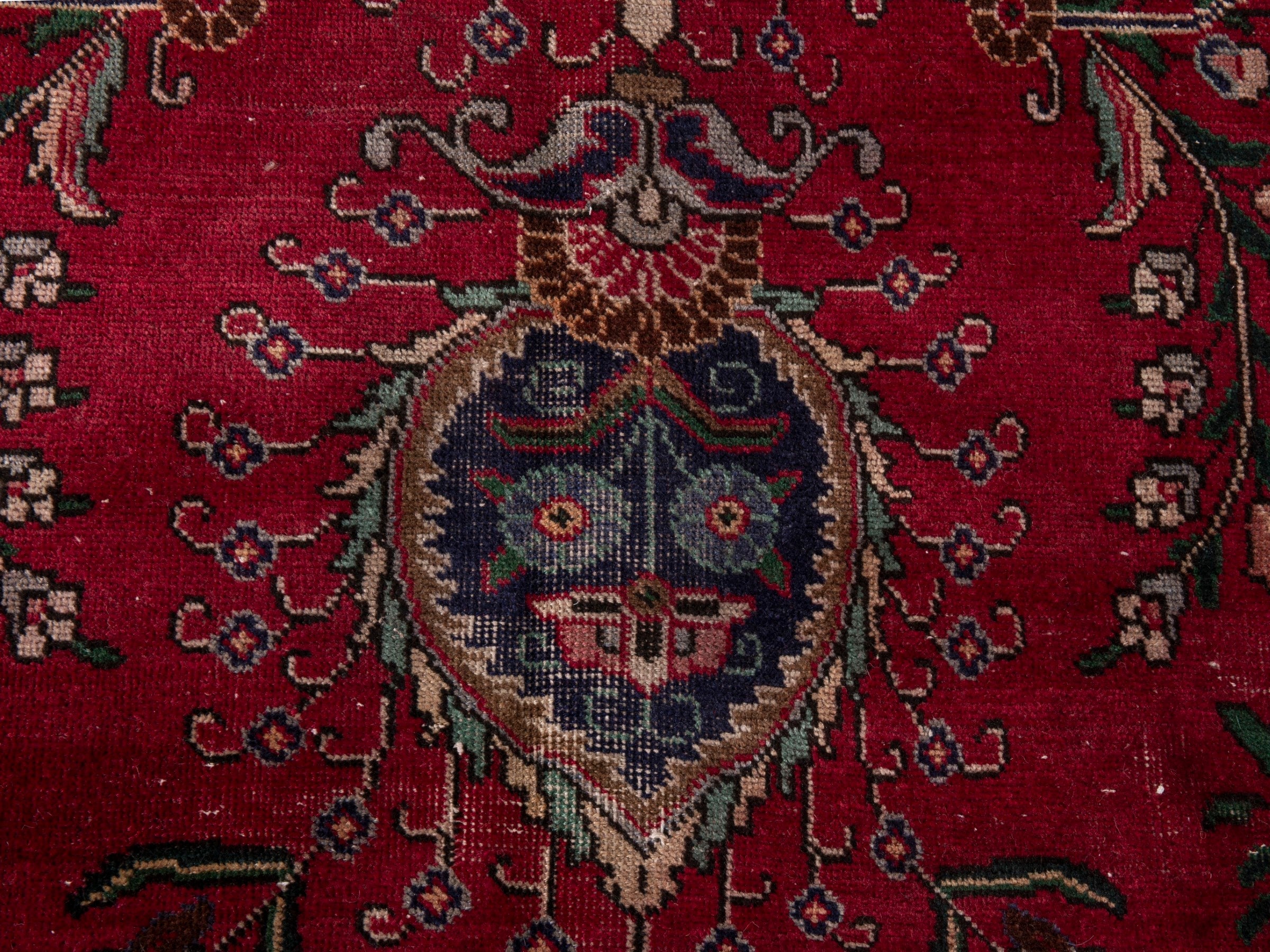 Persian Tabriz oversized rug in deep red and burgundy, view 13 of 21